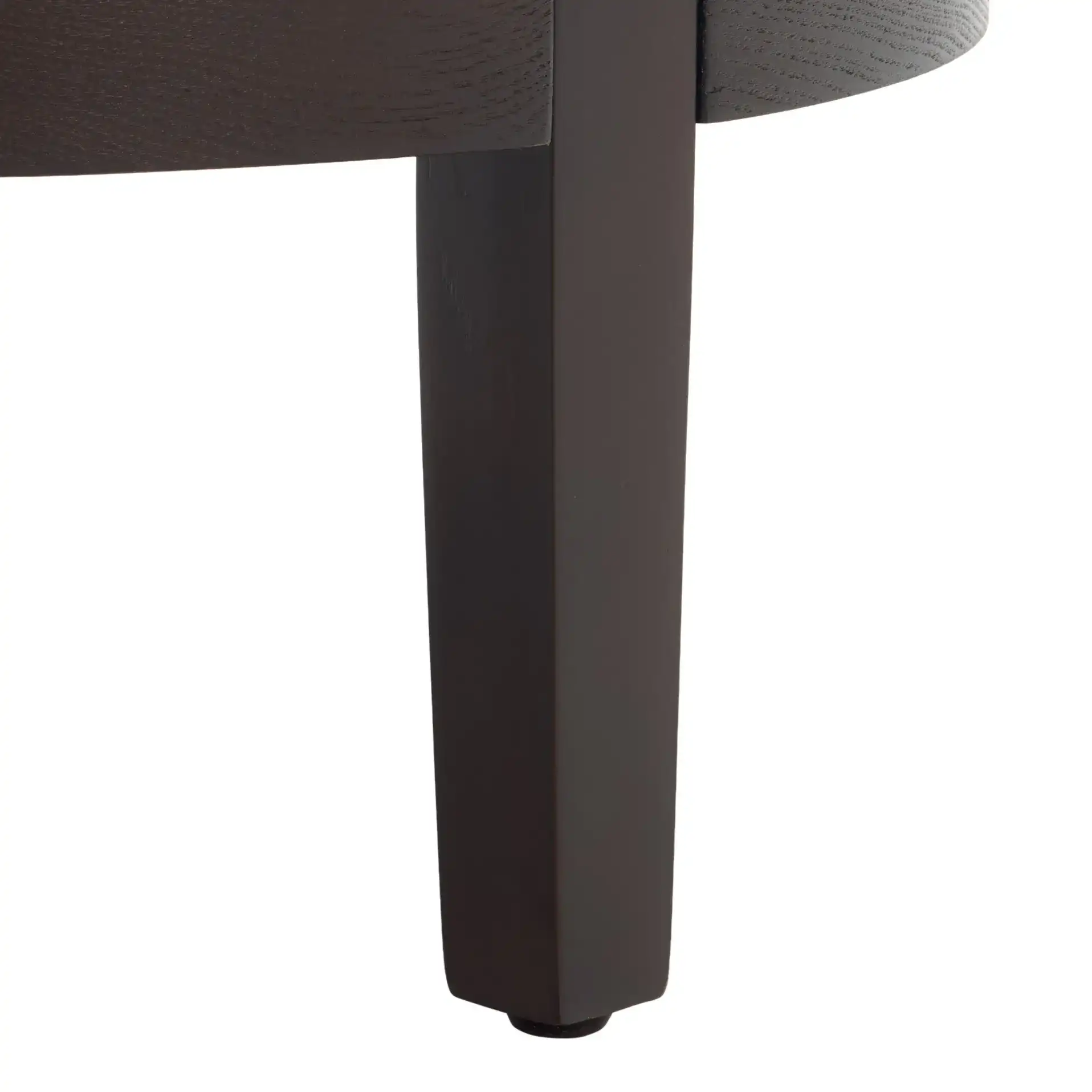 Najah Round Accent Table in Dark Brown, detail view