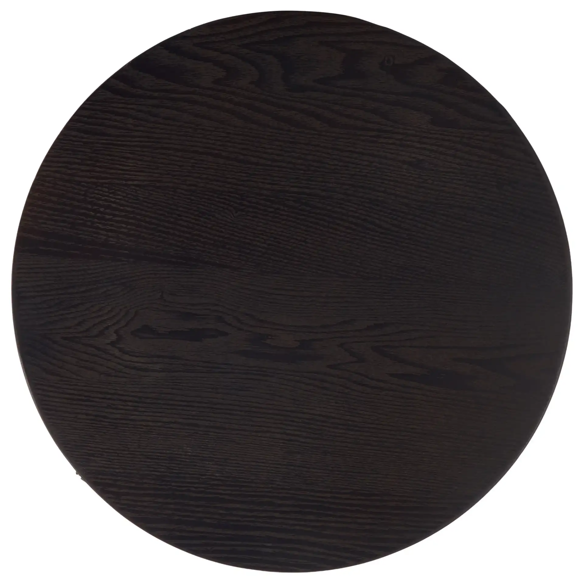Najah Round Accent Table in Dark Brown, detail view
