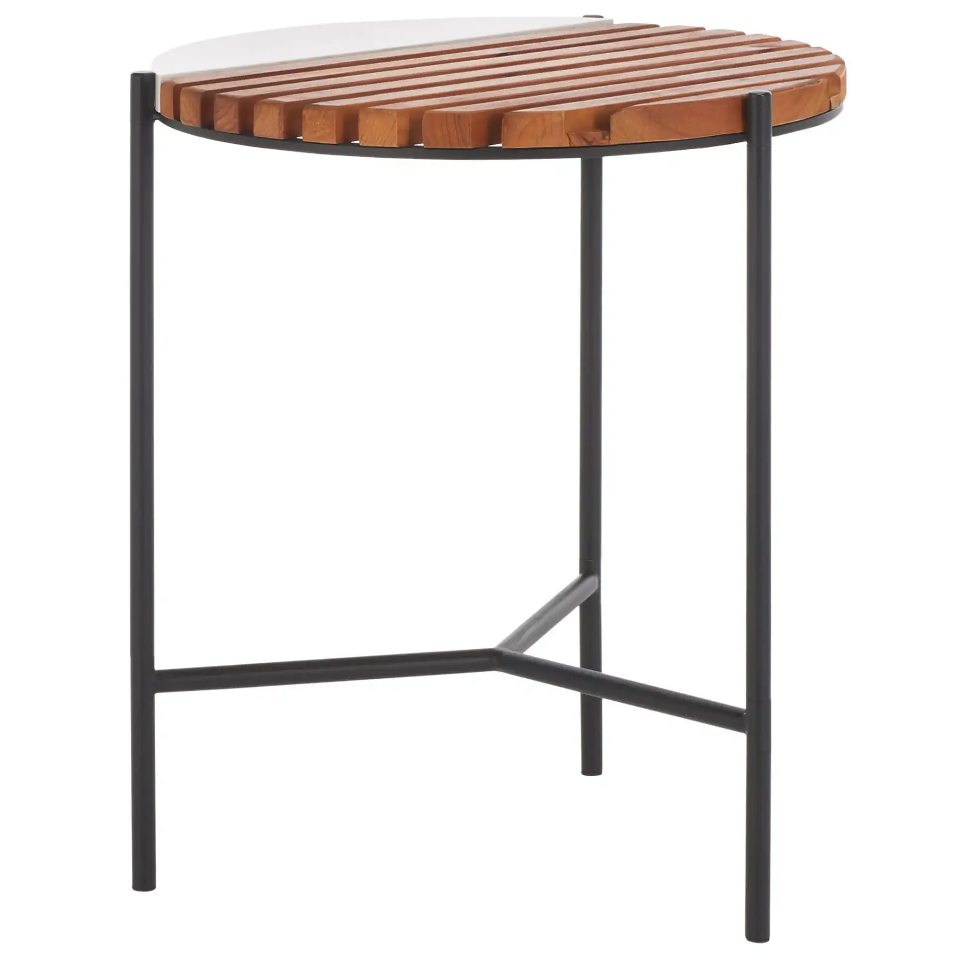 Dallas End Table in Brown / White Faux Marble, detail view
