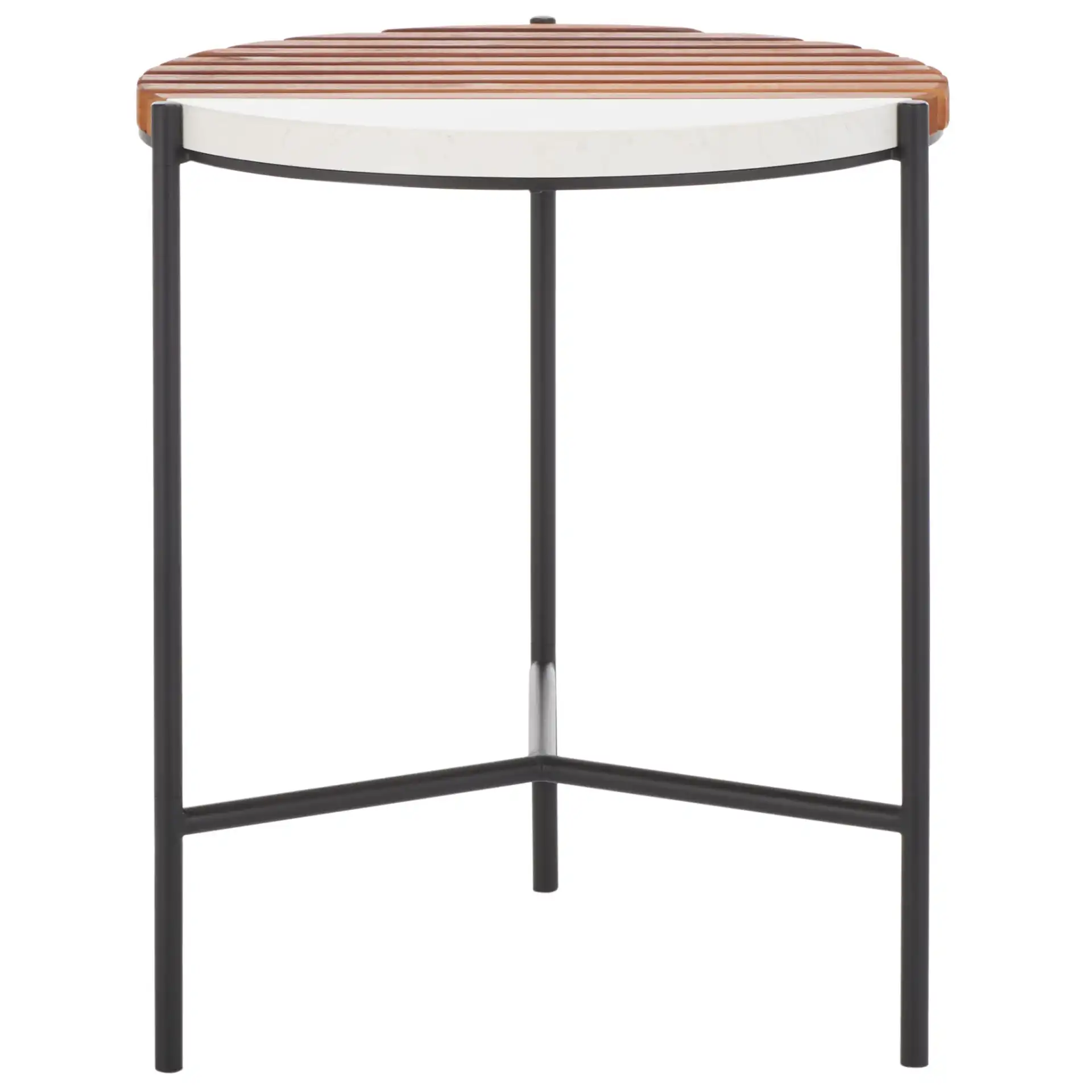 Dallas End Table in Brown / White Faux Marble