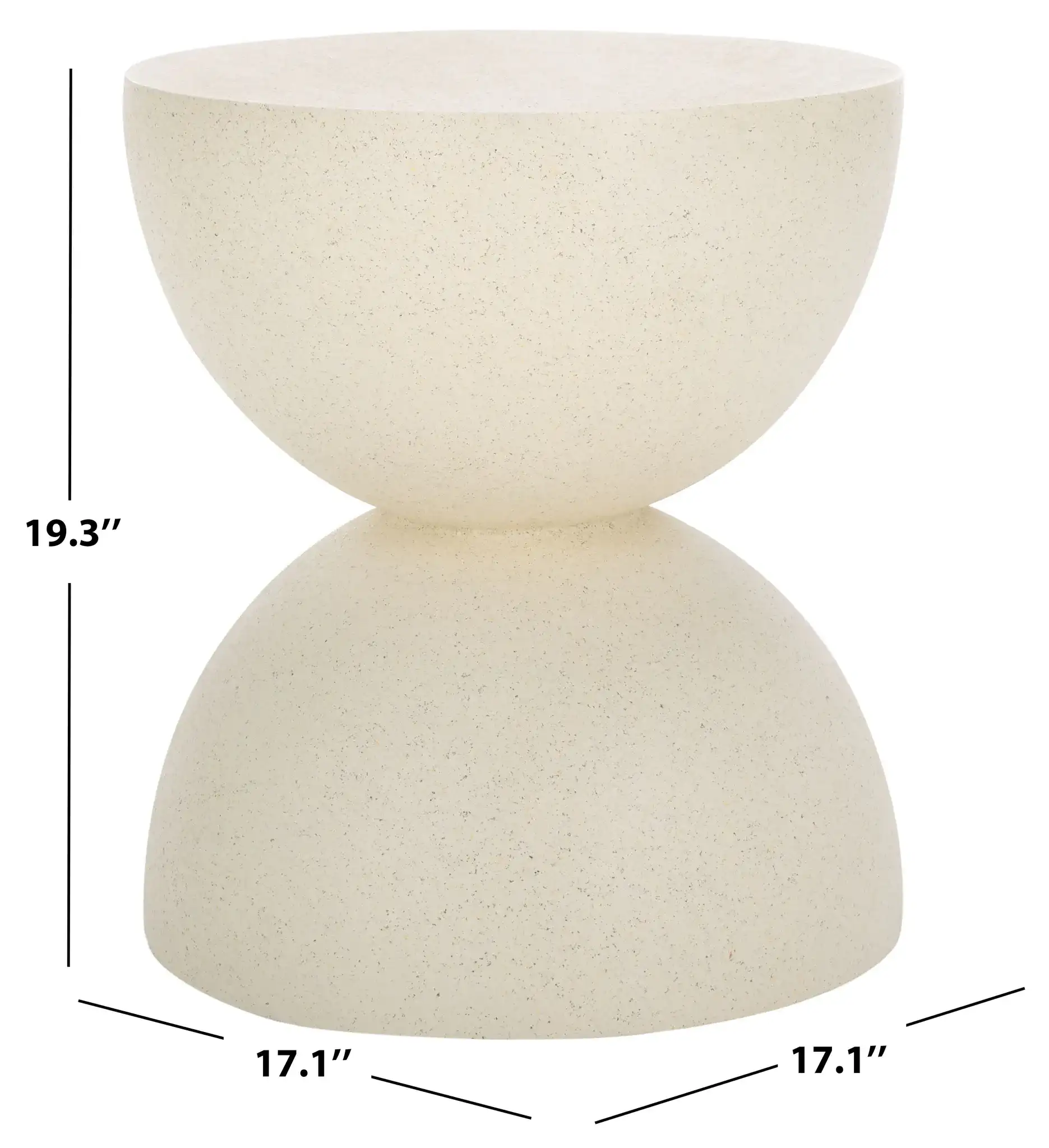 Austyn Hourglass Accent Table in White, detail view