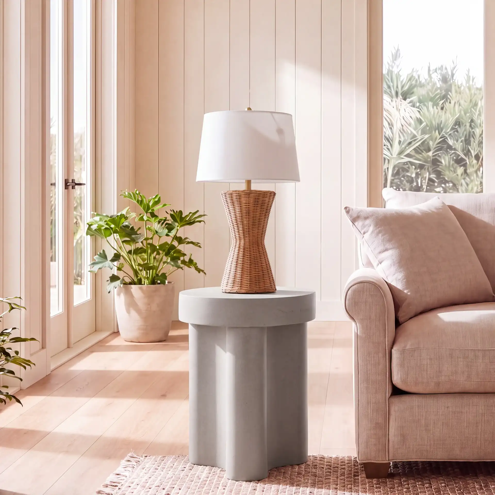 Kadence Accent Table in Gray in a styled room