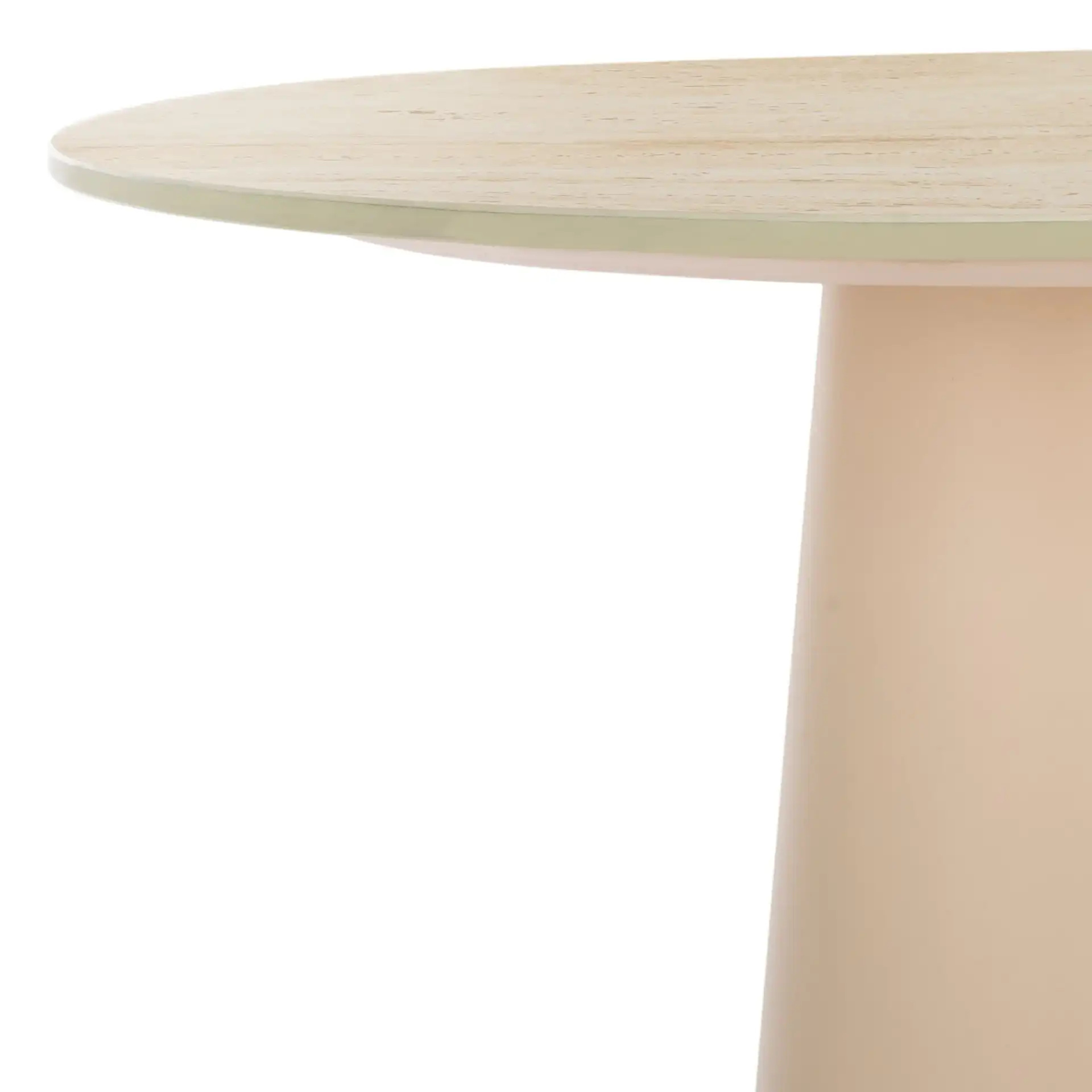 Nurem Tall Ceramic Side Table in Beige Ceramic / Beige in a styled room