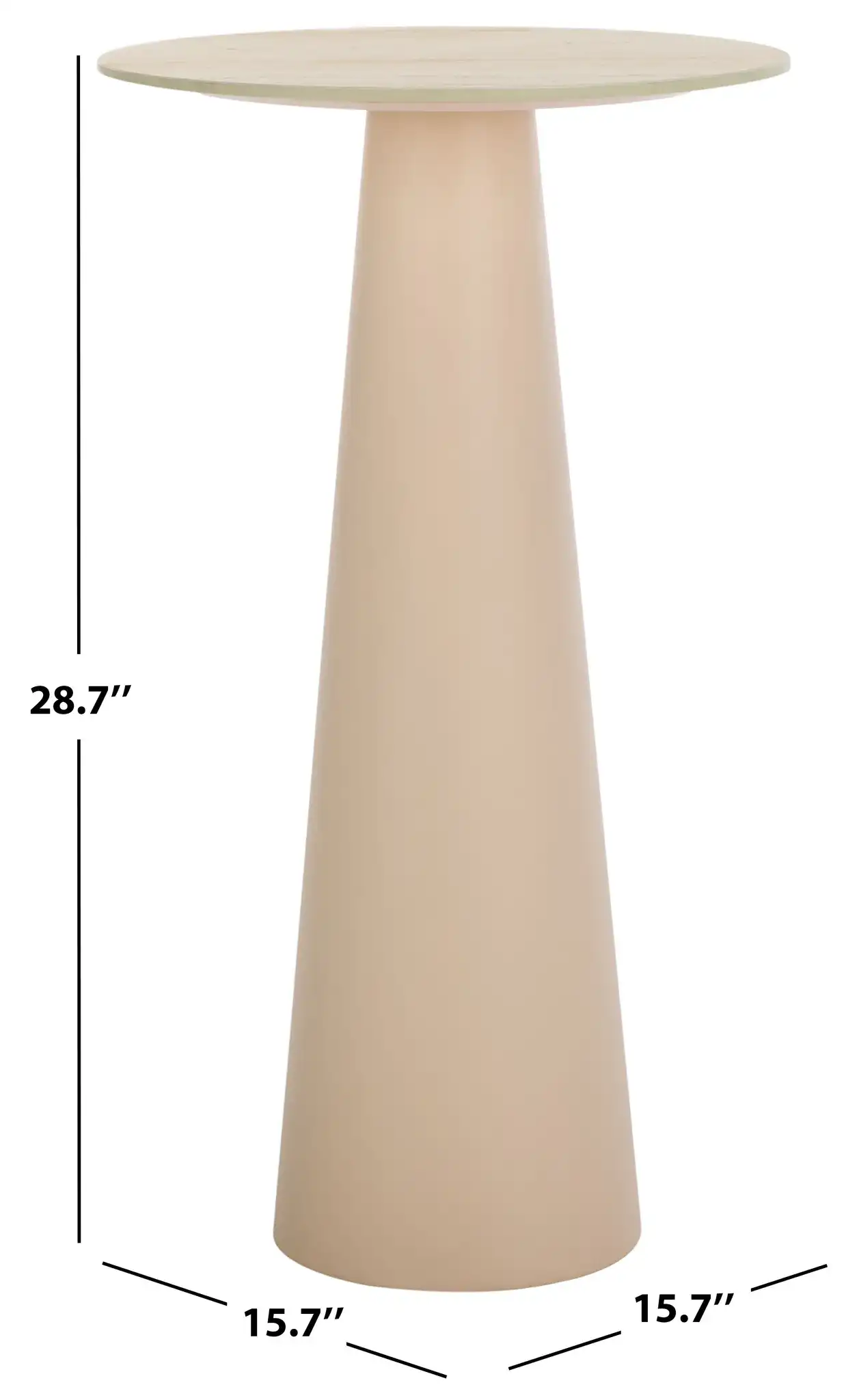 Nurem Tall Ceramic Side Table in Beige Ceramic / Beige, detail view