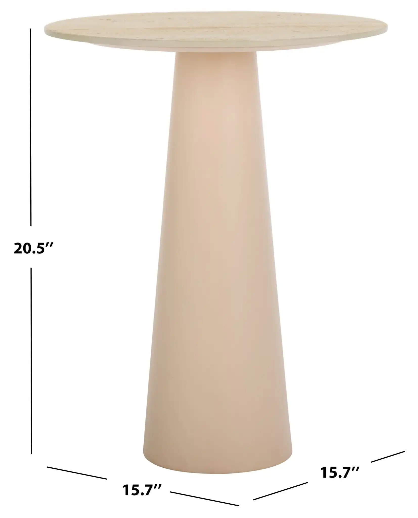 Nurem Short Ceramic Side Table in Beige Ceramic / Beige, detail view