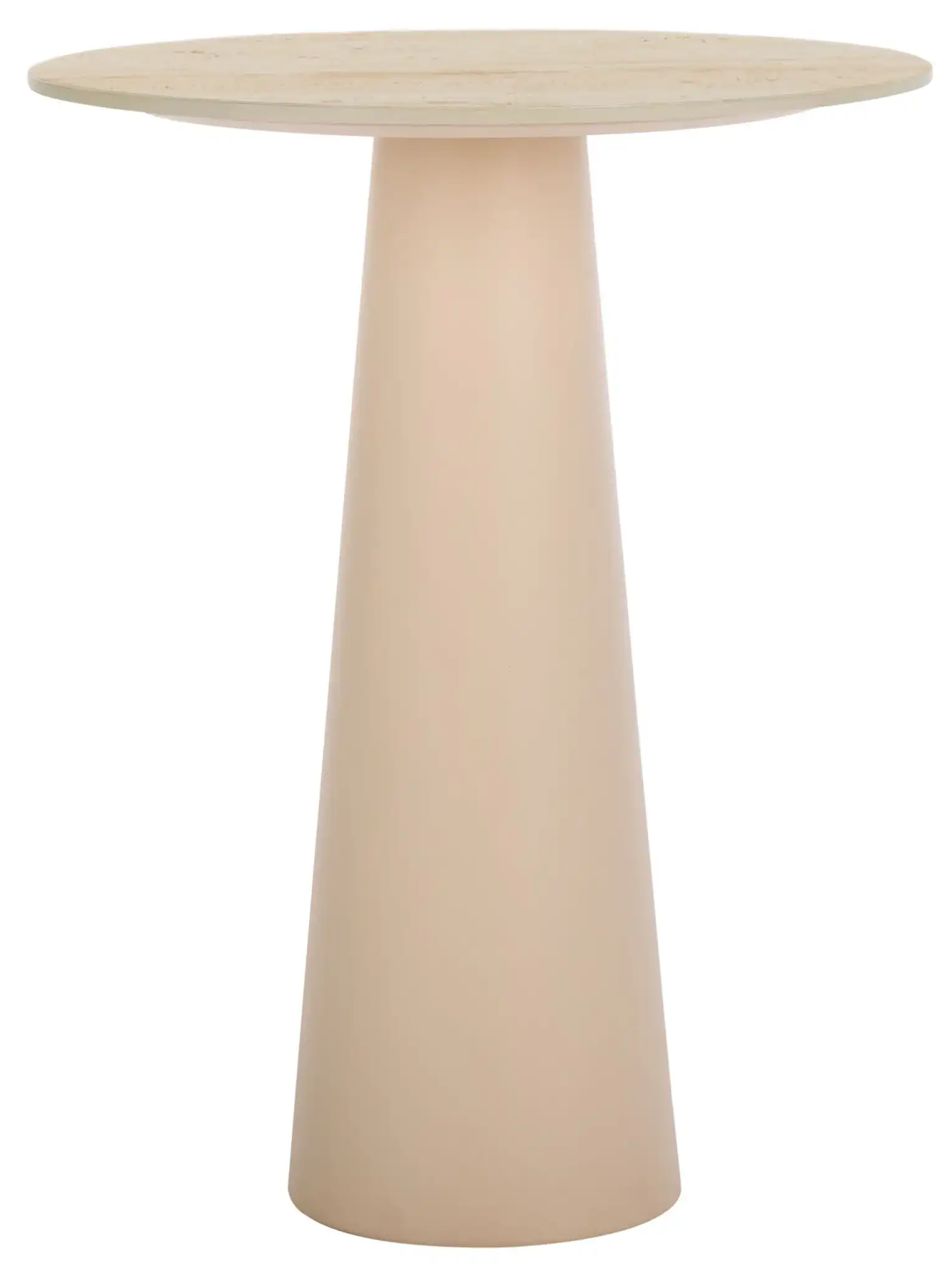 Nurem Short Ceramic Side Table in Beige Ceramic / Beige