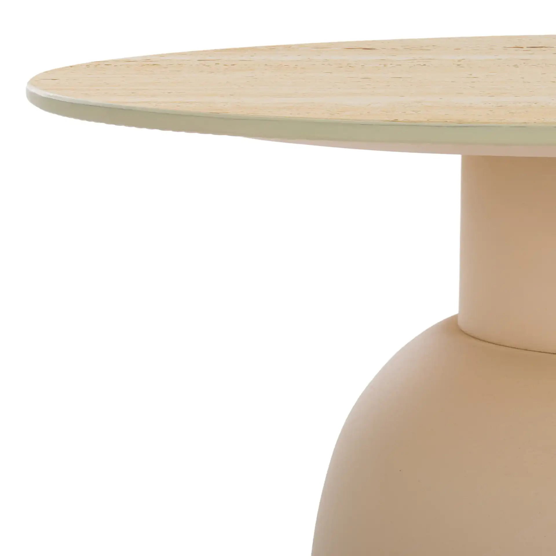 Kielh Short Ceramic Side Table in Beige Ceramic / Beige in a styled room