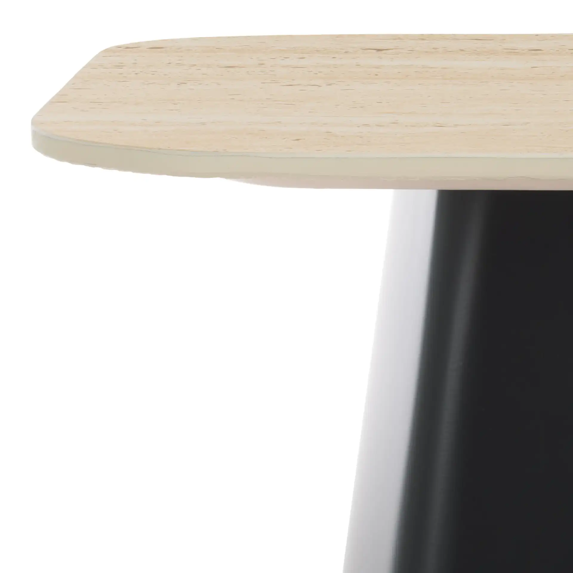 Fedo Porcelain Side Table in Beige / Black in a styled room