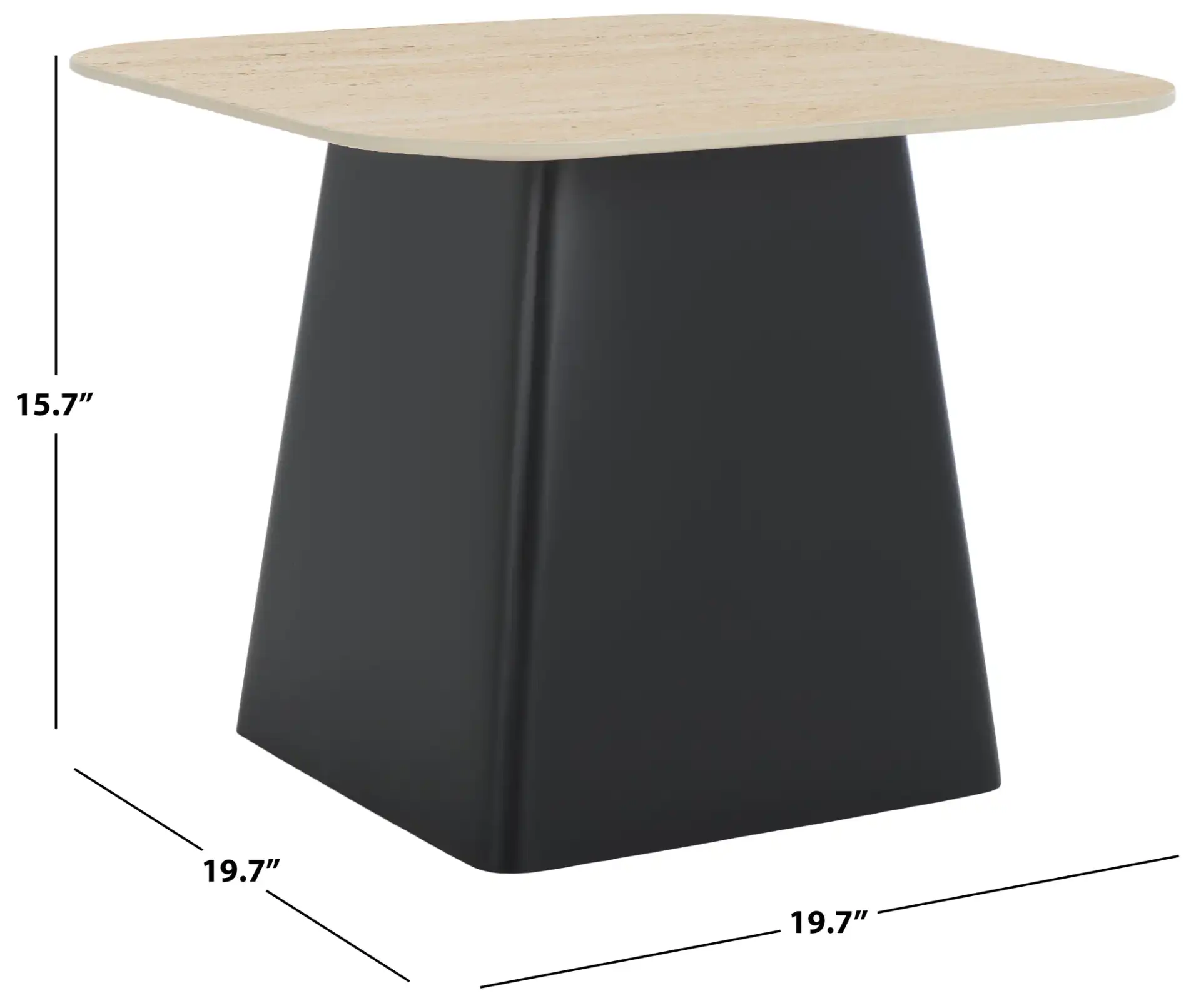Fedo Porcelain Side Table in Beige / Black, detail view
