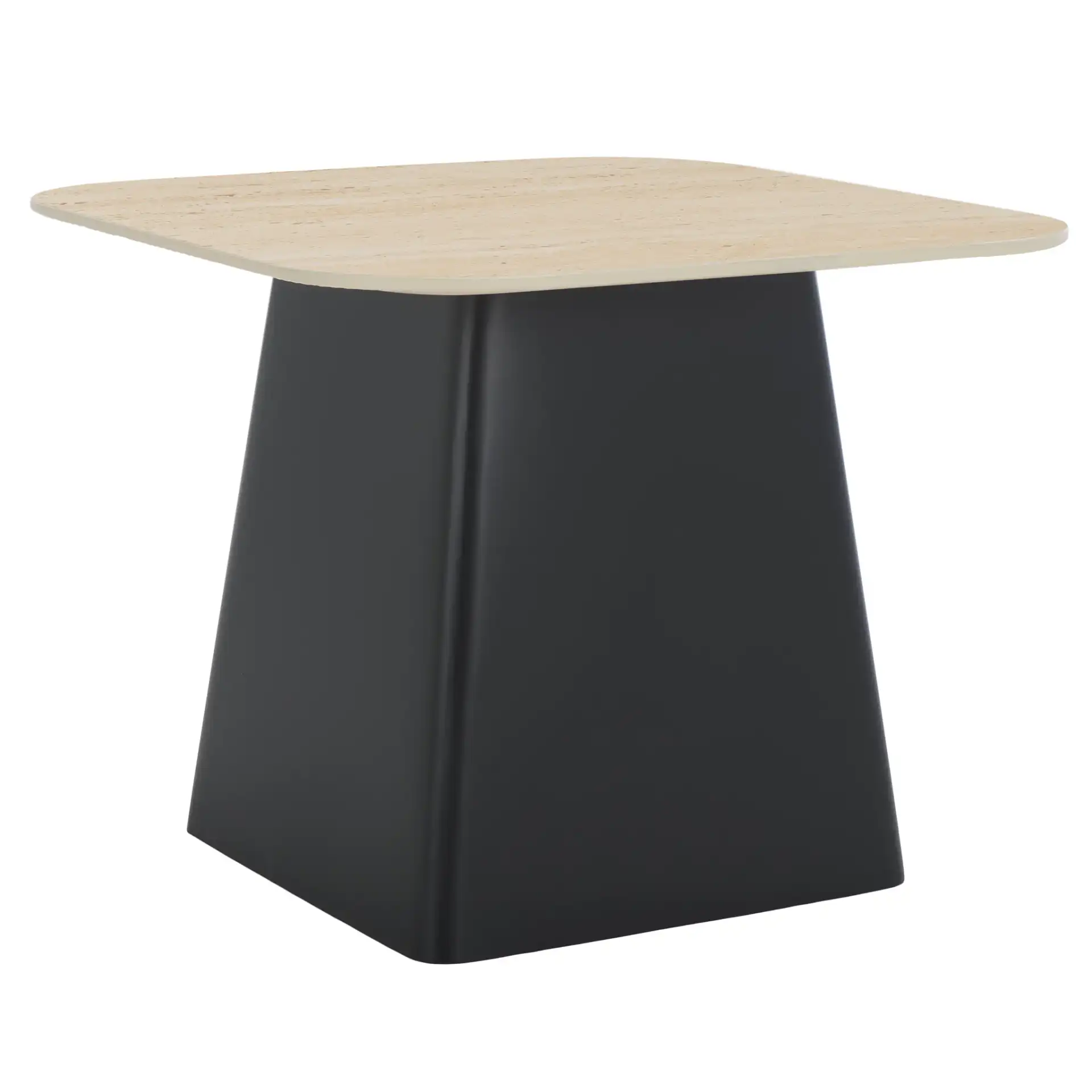 Fedo Porcelain Side Table in Beige / Black, detail view