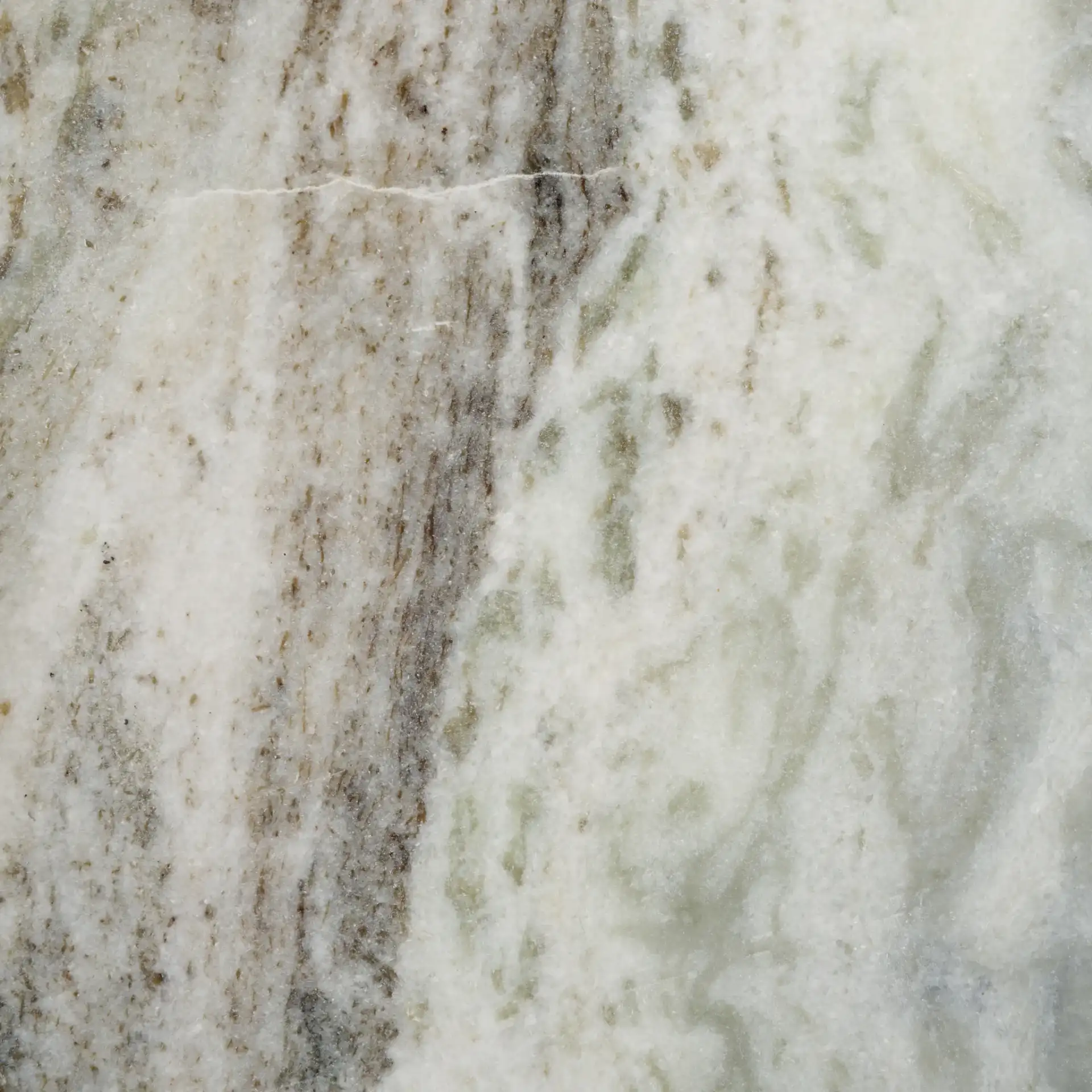 Mono Large Marble Side Table in Off-White Marble / Walnut, detail view