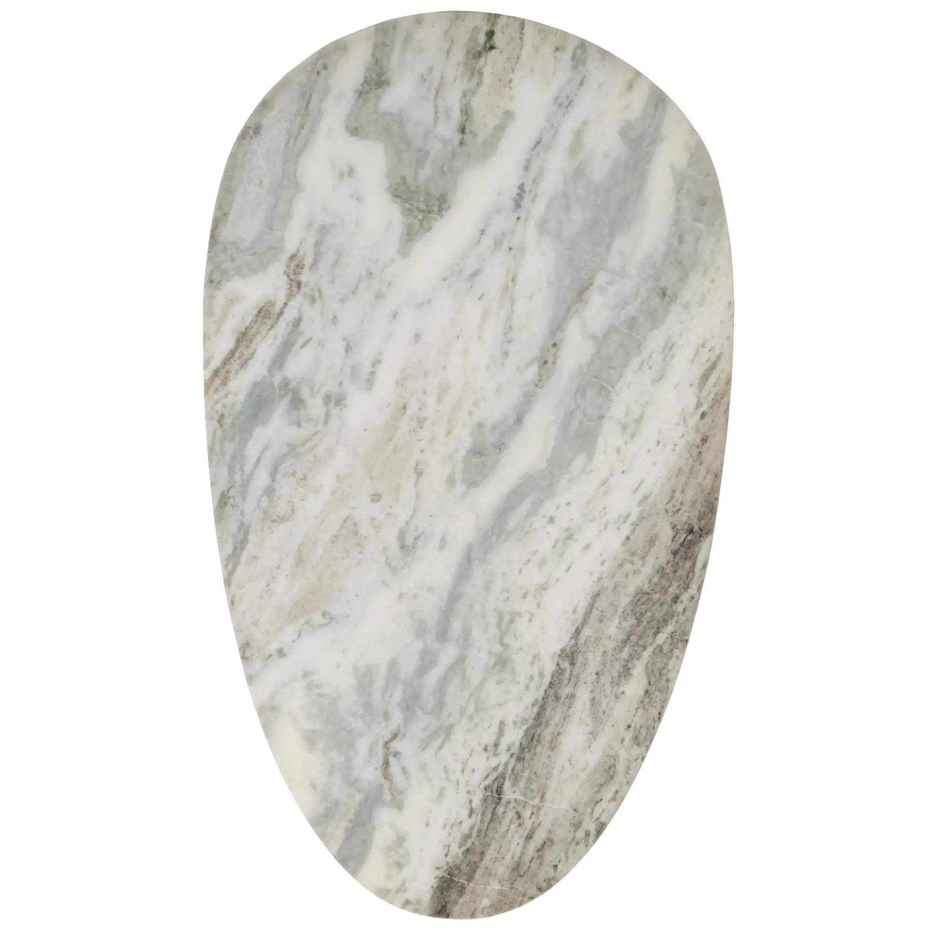 Mono Large Marble Side Table in Off-White Marble / Walnut, detail view