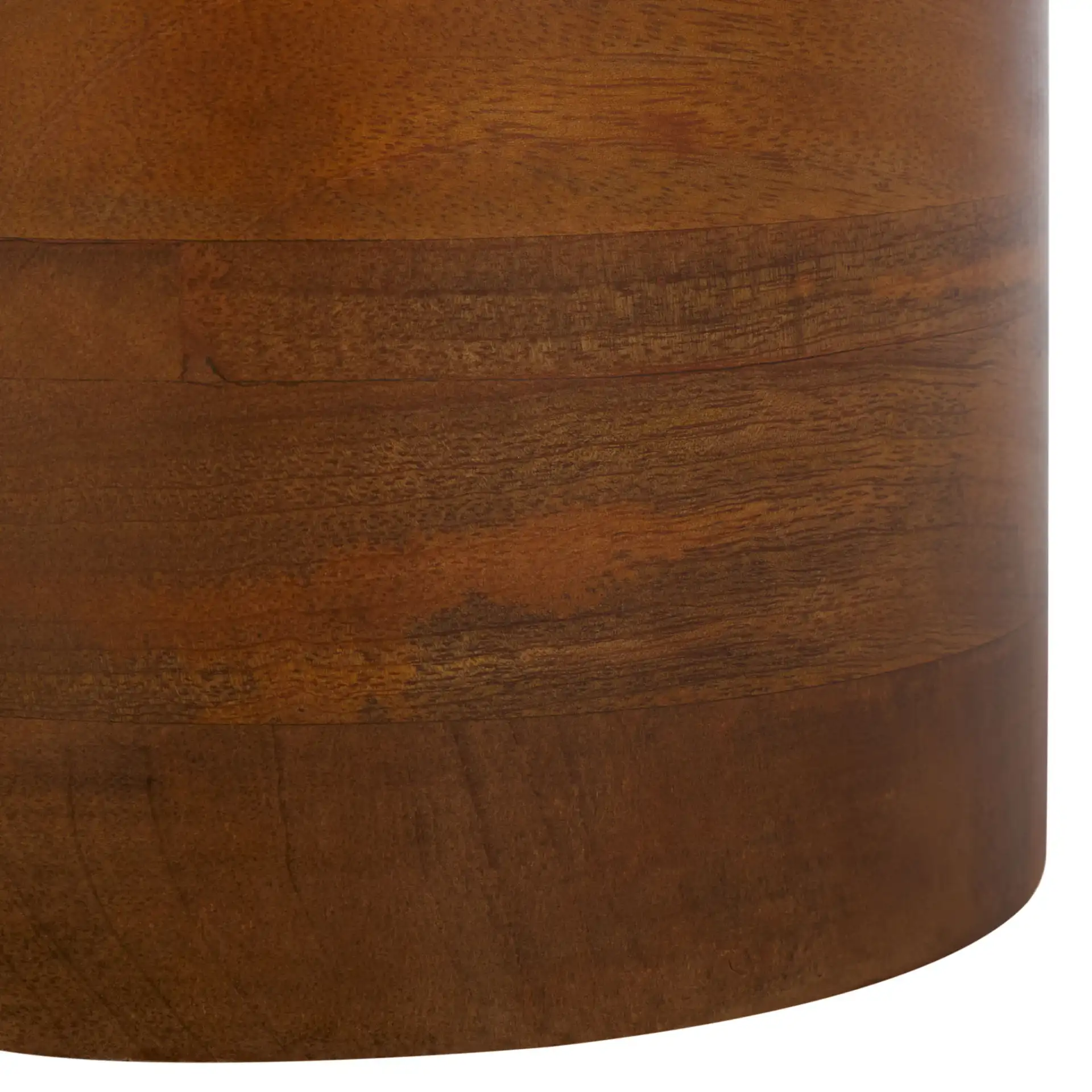 Mono Medium Marble Side Table in Off-White Marble / Walnut, detail view