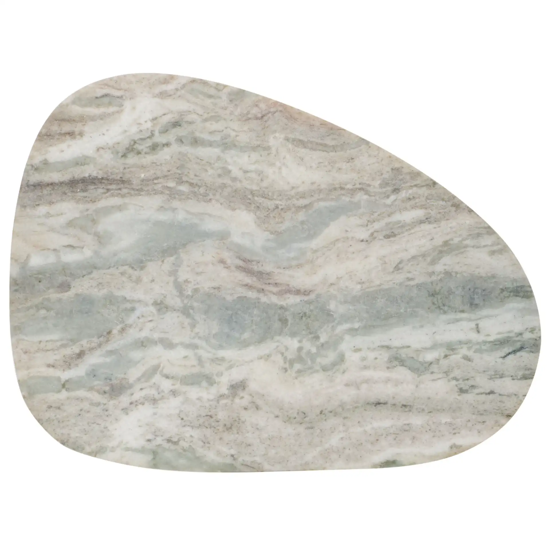 Mono Medium Marble Side Table in Off-White Marble / Walnut, detail view