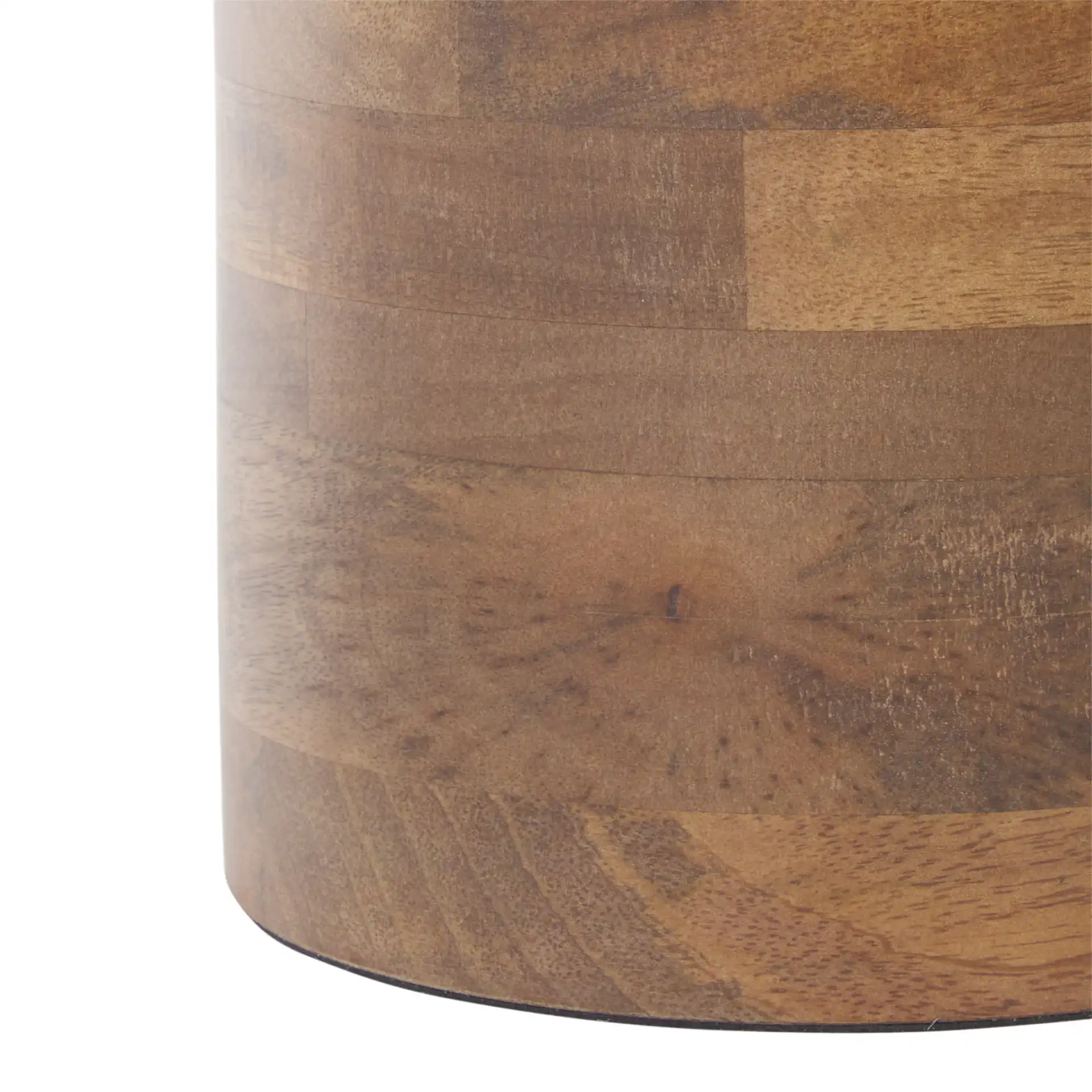 Mono Small Marble Side Table in Off-White Marble / Walnut, detail view