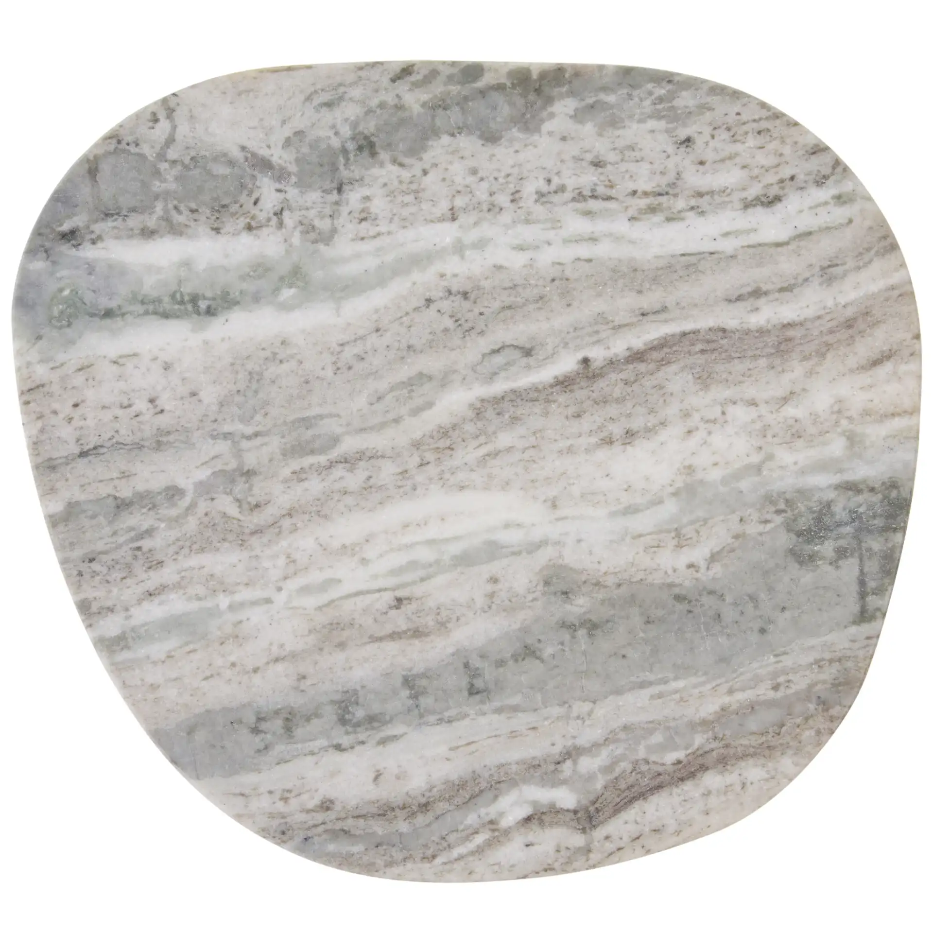 Mono Small Marble Side Table in Off-White Marble / Walnut, detail view