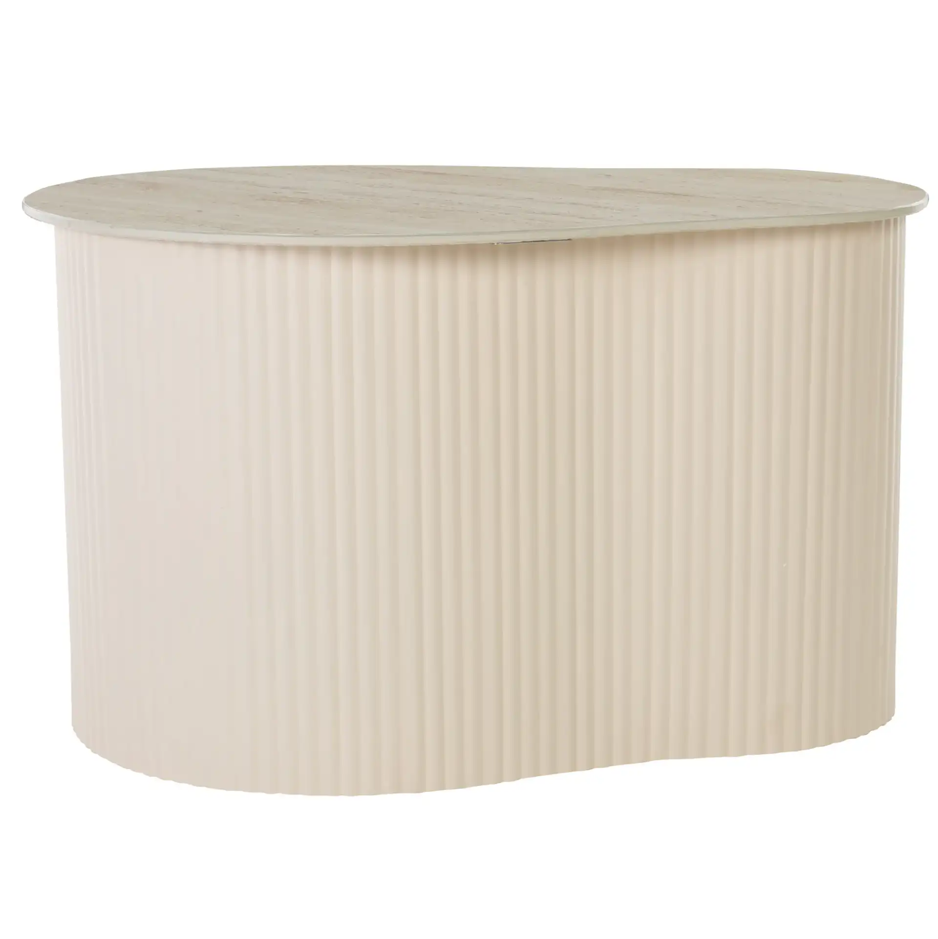 Mtp Large Ceramic Side Table in Beige Ceramic / Beige, detail view