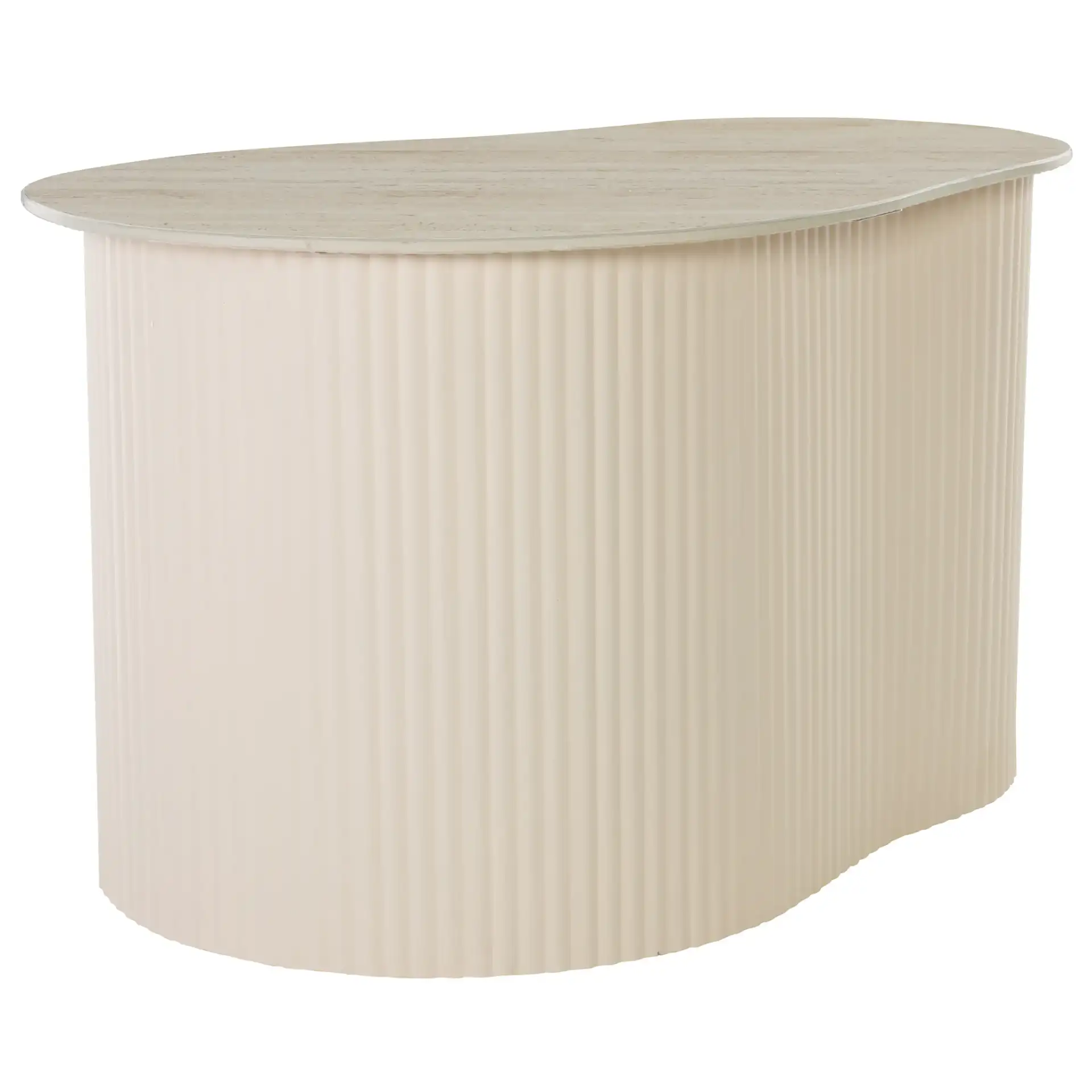 Mtp Large Ceramic Side Table in Beige Ceramic / Beige, detail view
