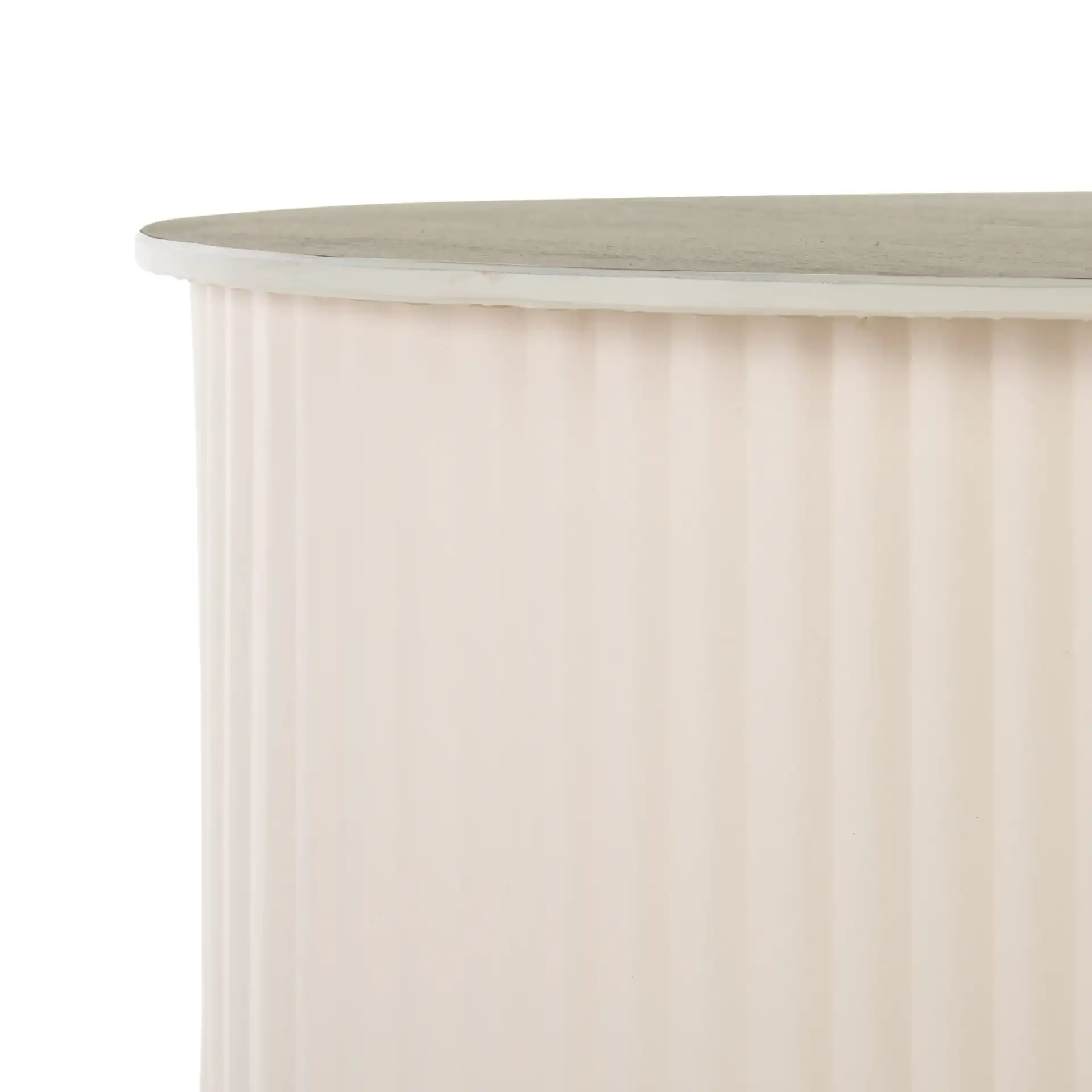 Mtp Large Ceramic Side Table in Beige Ceramic / Beige in a styled room