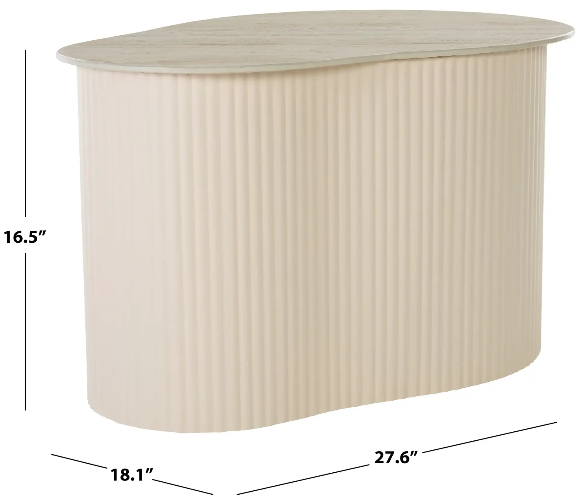 Mtp Large Ceramic Side Table in Beige Ceramic / Beige, detail view