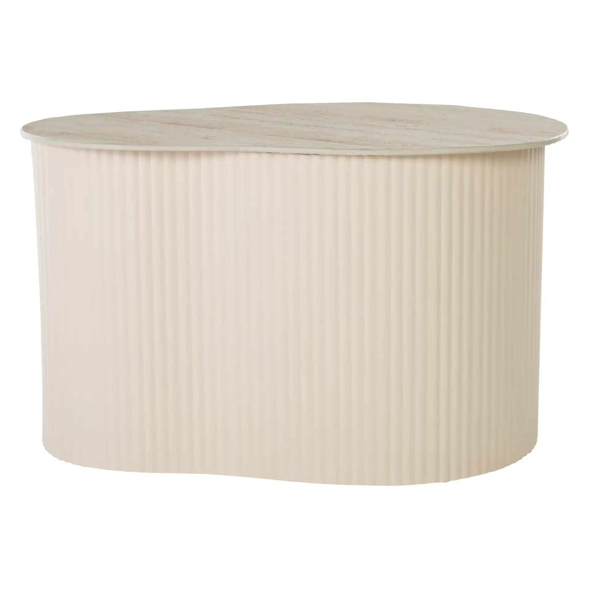 Mtp Large Ceramic Side Table in Beige Ceramic / Beige