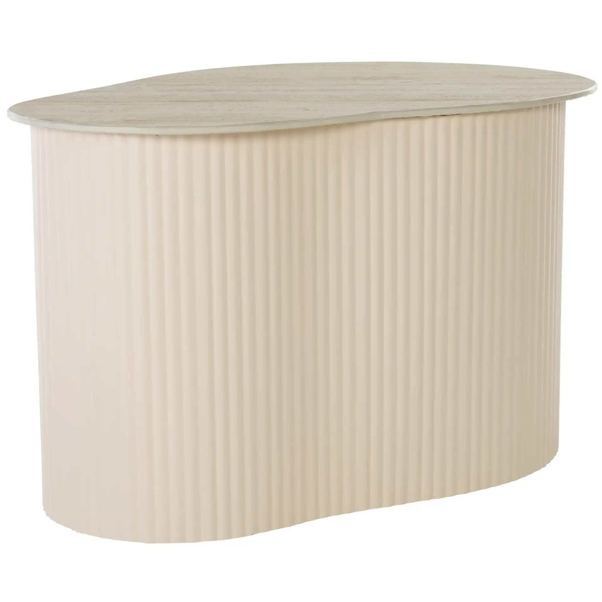Mtp Large Ceramic Side Table in Beige Ceramic / Beige, detail view