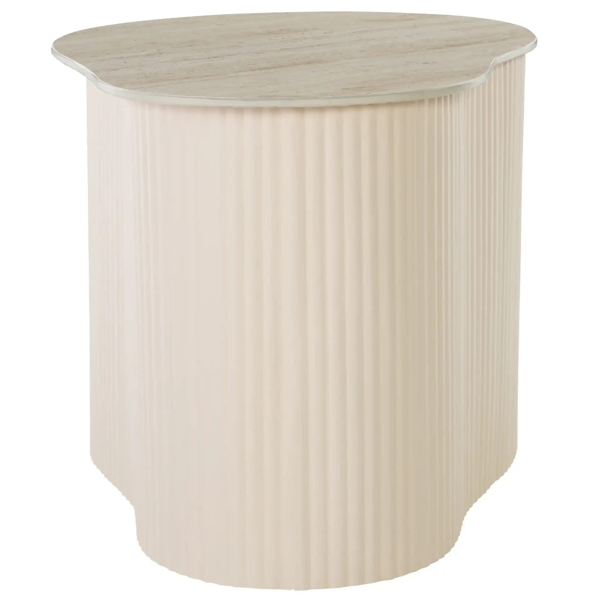 Mtp Large Ceramic Side Table in Beige Ceramic / Beige, detail view