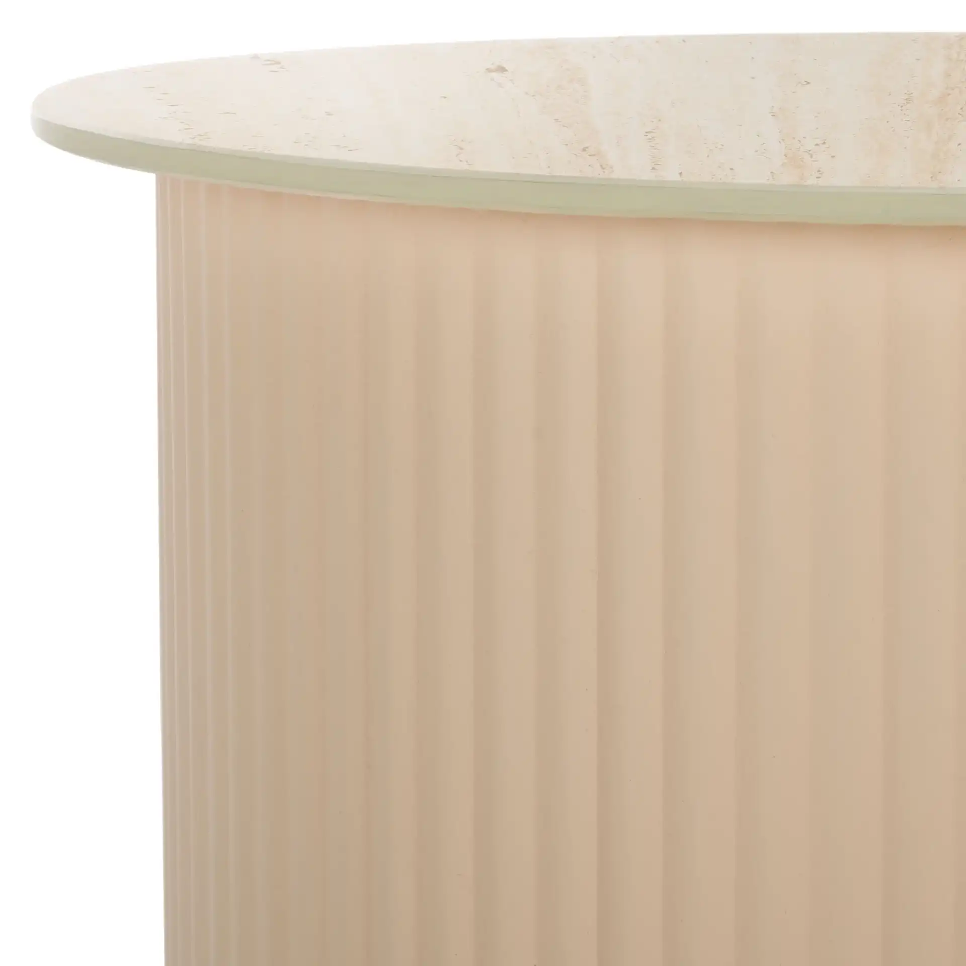 Mtp Medium Ceramic Side Table in Beige Ceramic / Beige in a styled room