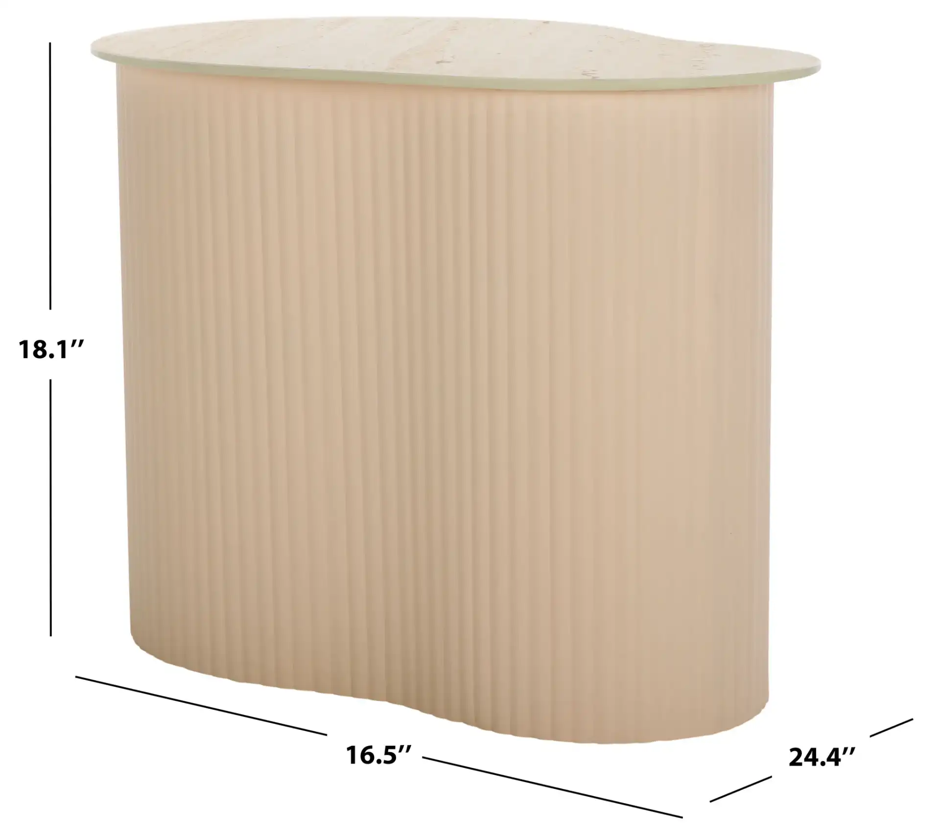 Mtp Medium Ceramic Side Table in Beige Ceramic / Beige, detail view