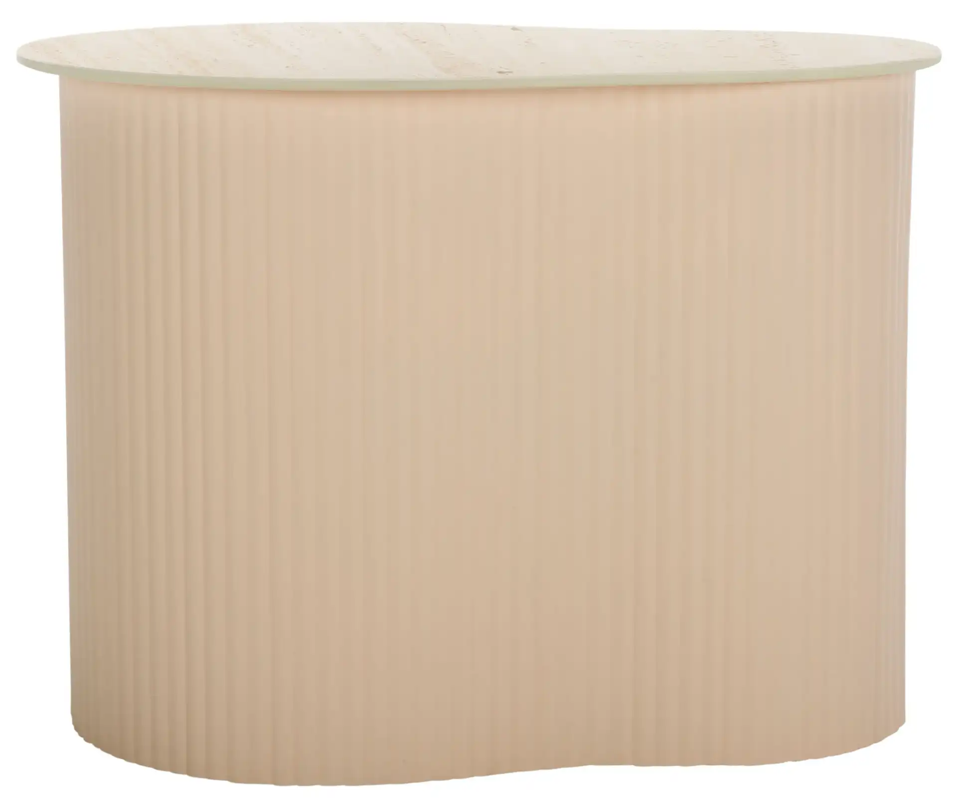 Mtp Medium Ceramic Side Table in Beige Ceramic / Beige