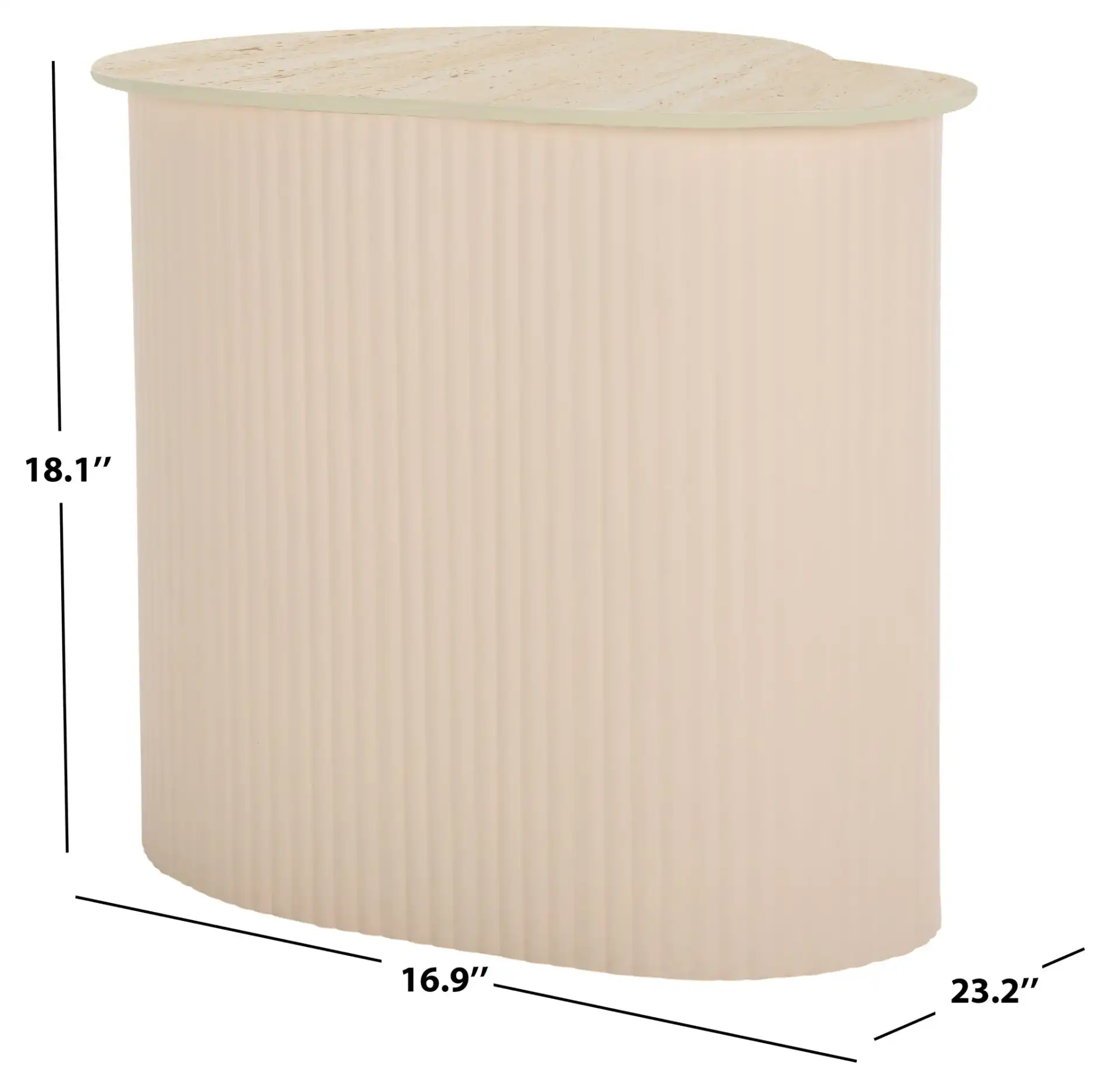 Mtp Small Ceramic Side Table in Beige Ceramic / Beige, detail view