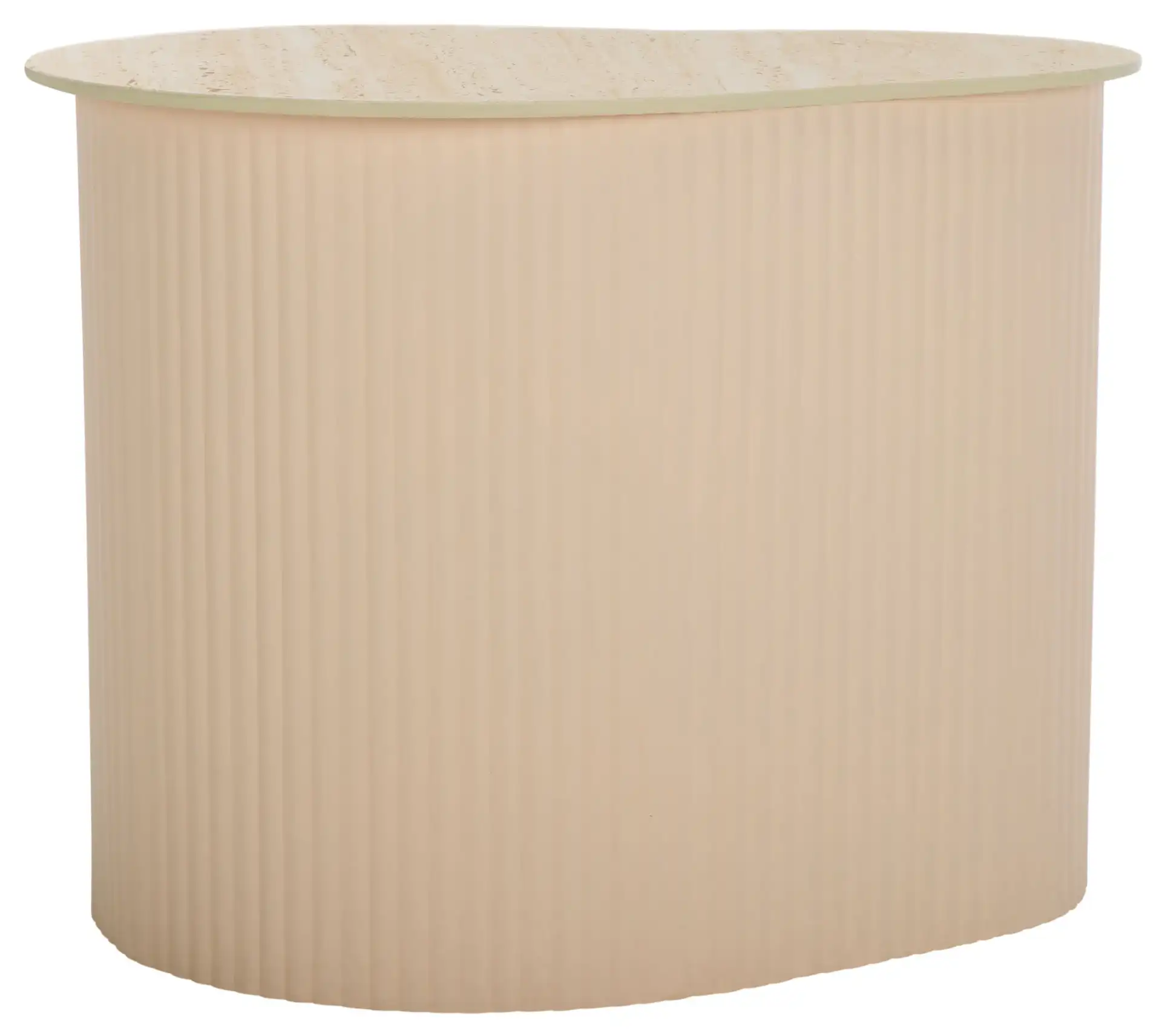 Mtp Small Ceramic Side Table in Beige Ceramic / Beige