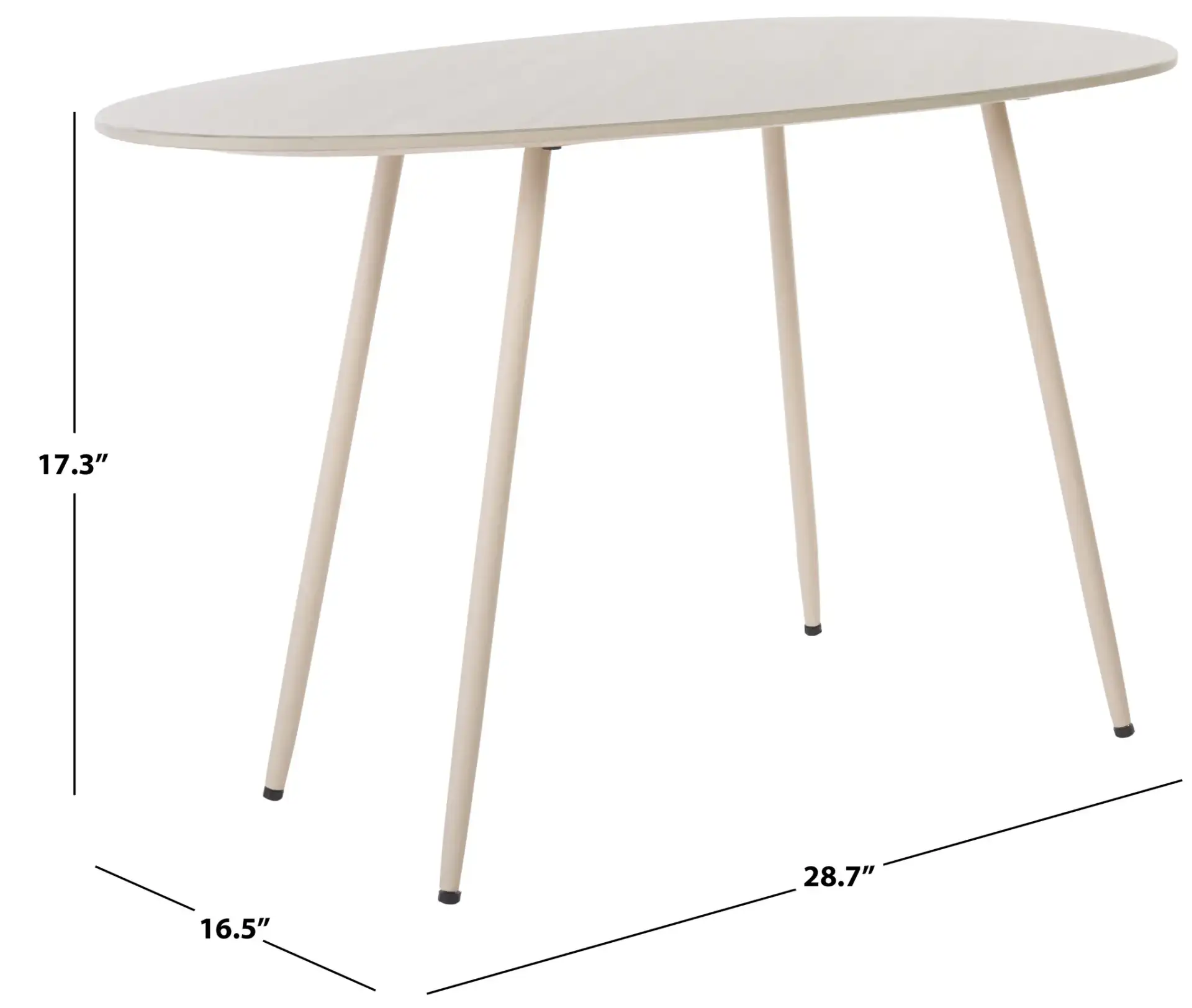 Mint Large Ceramic Side Table in Beige Ceramic / Beige, detail view