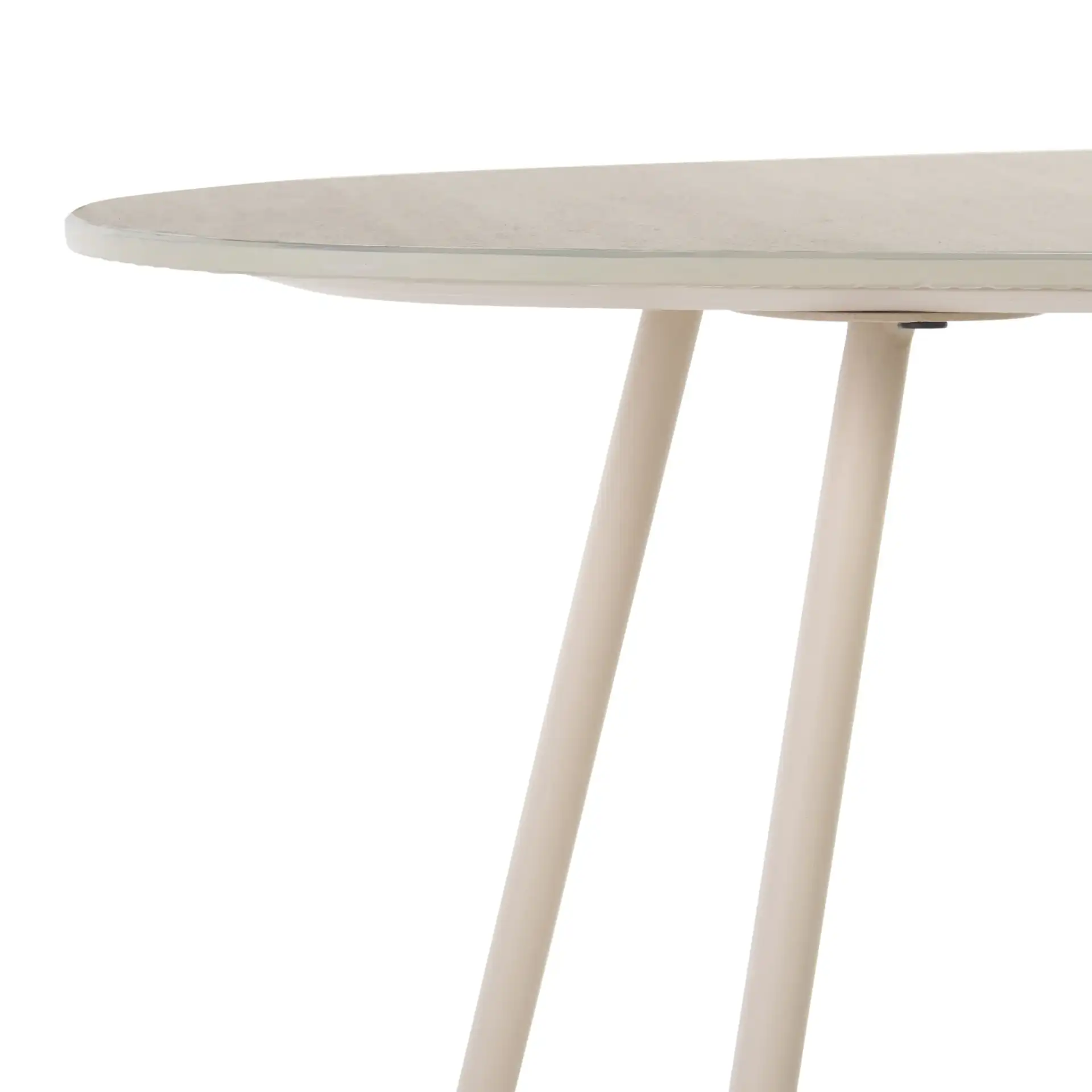 Mint Medium Ceramic Side Table in Beige Ceramic / Beige in a styled room