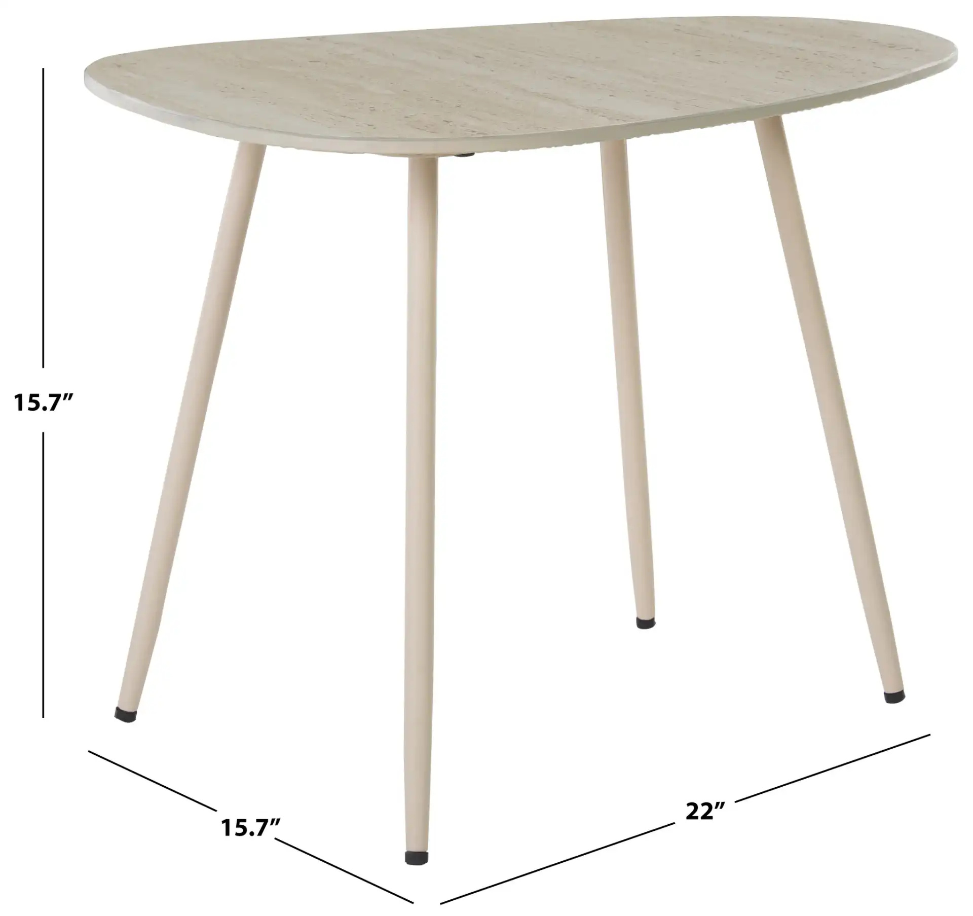 Mint Medium Ceramic Side Table in Beige Ceramic / Beige, detail view
