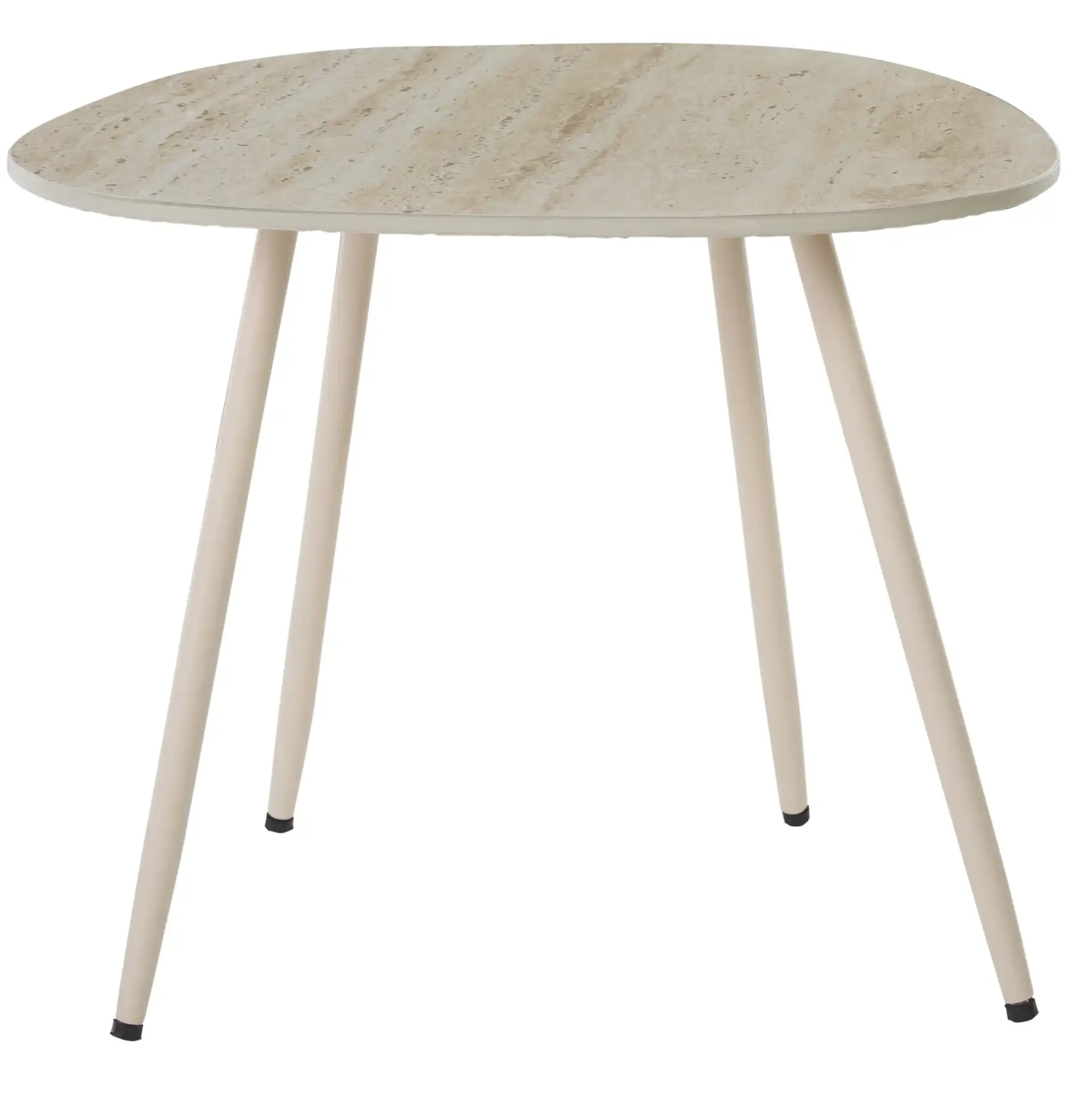 Mint Small Ceramic Side Table in Beige Ceramic / Beige, detail view