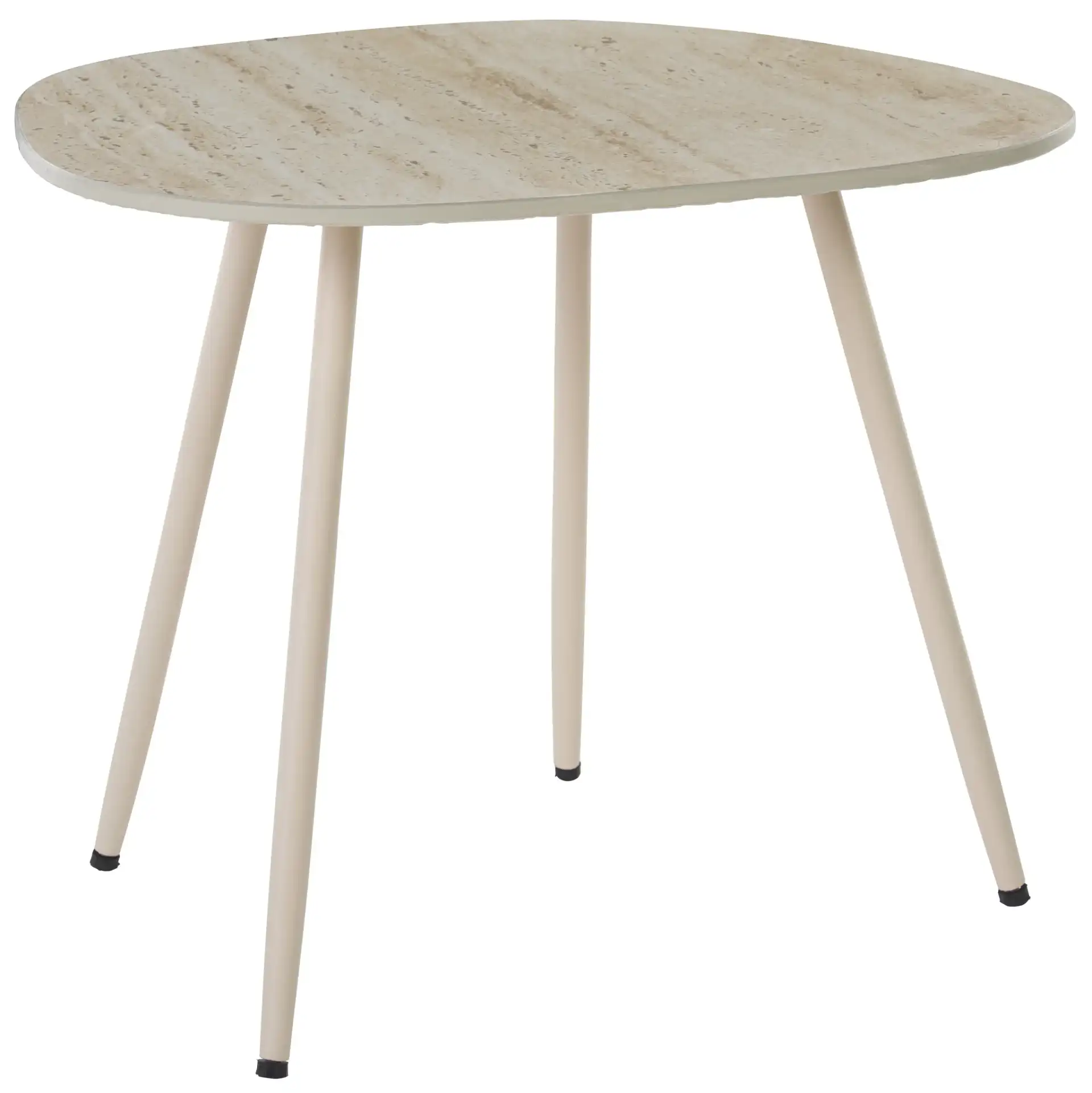 Mint Small Ceramic Side Table in Beige Ceramic / Beige, detail view