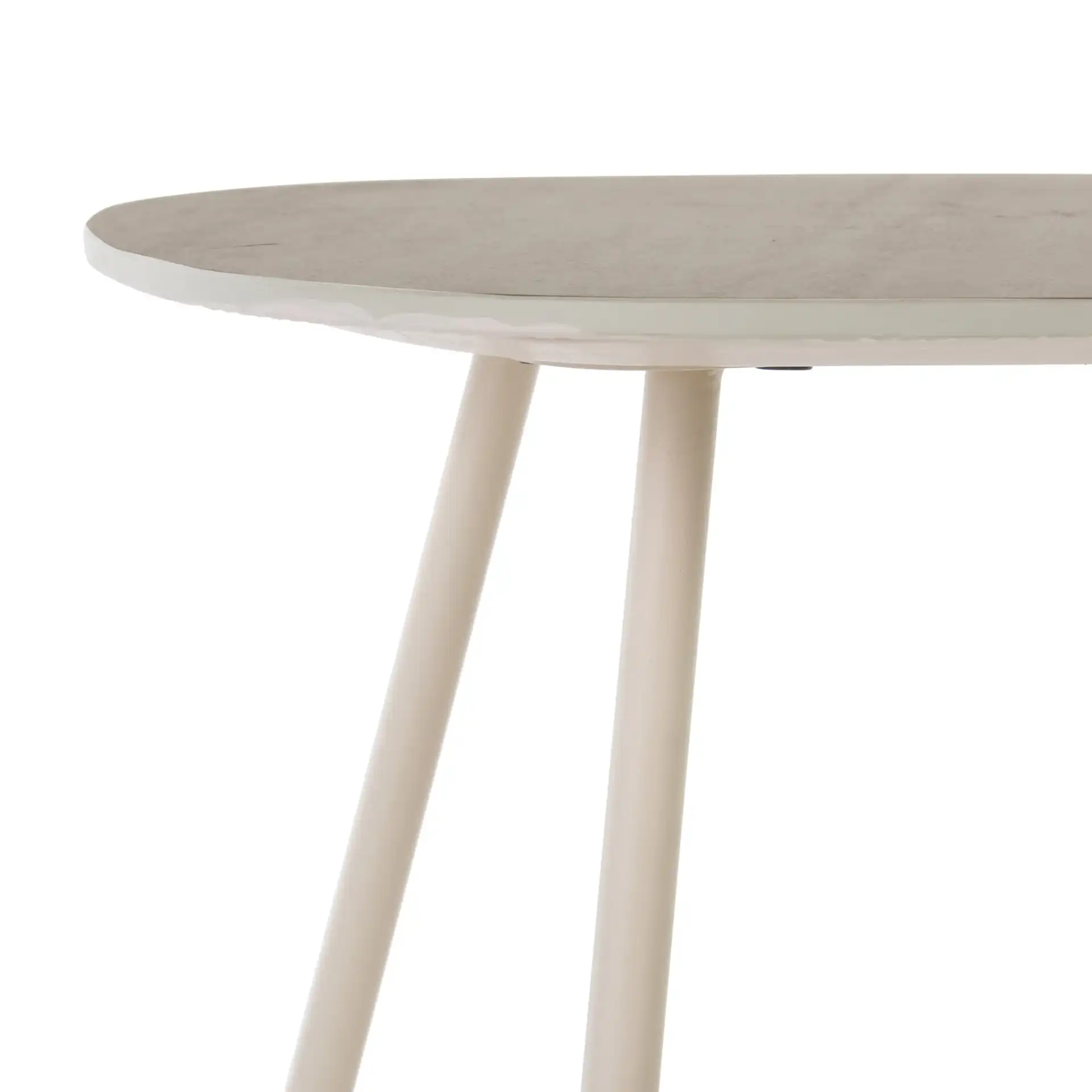 Mint Small Ceramic Side Table in Beige Ceramic / Beige in a styled room