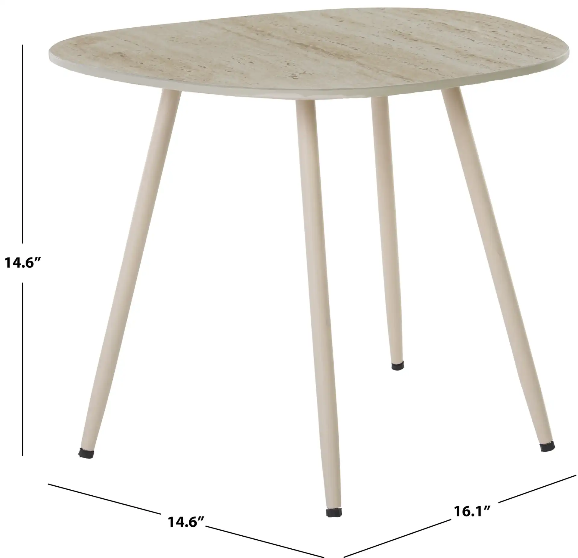 Mint Small Ceramic Side Table in Beige Ceramic / Beige, detail view
