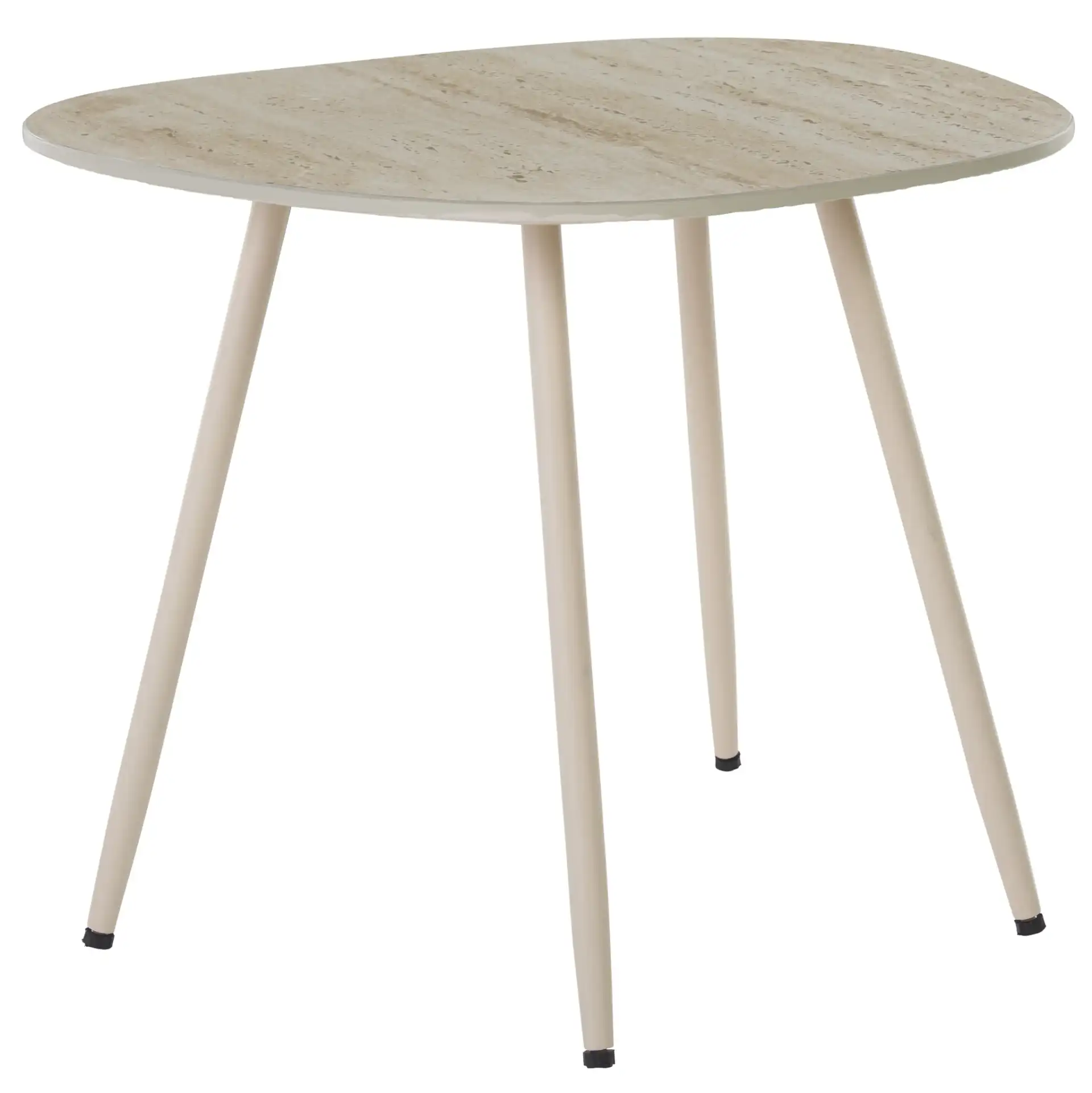 Mint Small Ceramic Side Table in Beige Ceramic / Beige, detail view