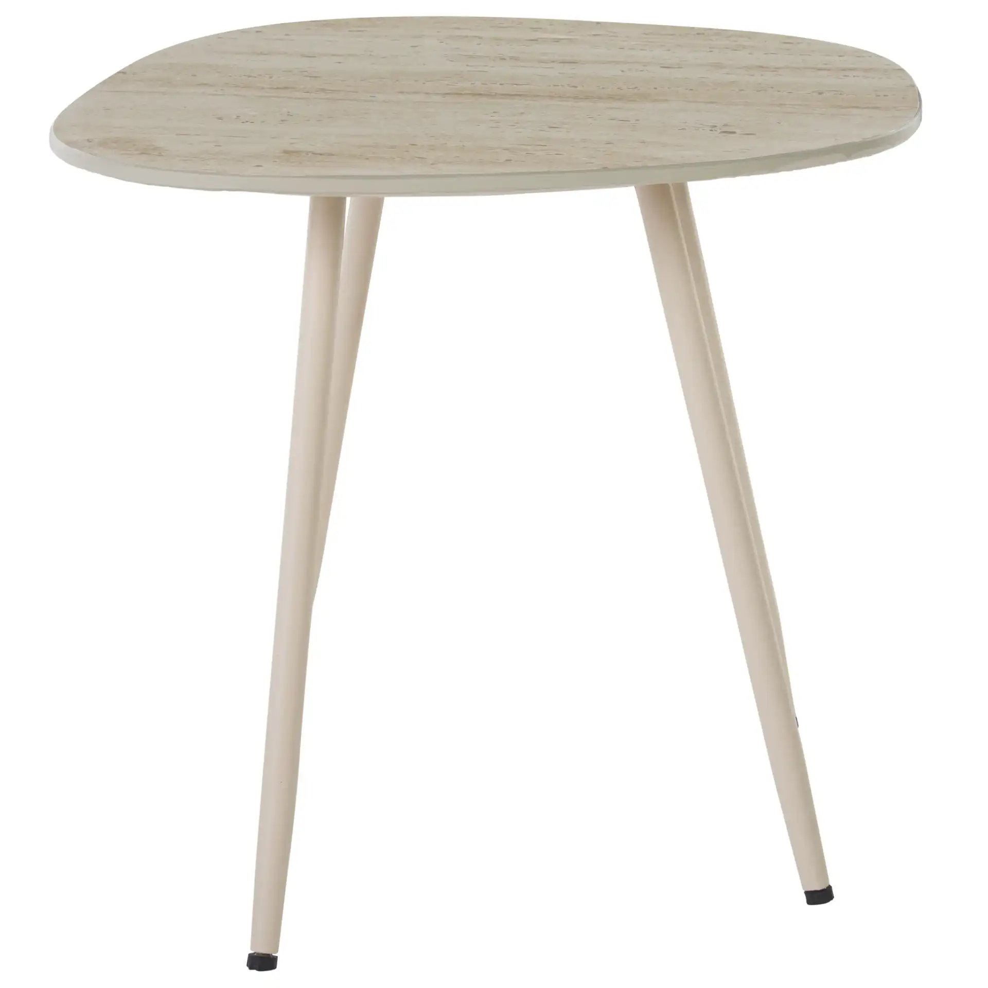 Mint Small Ceramic Side Table in Beige Ceramic / Beige, detail view