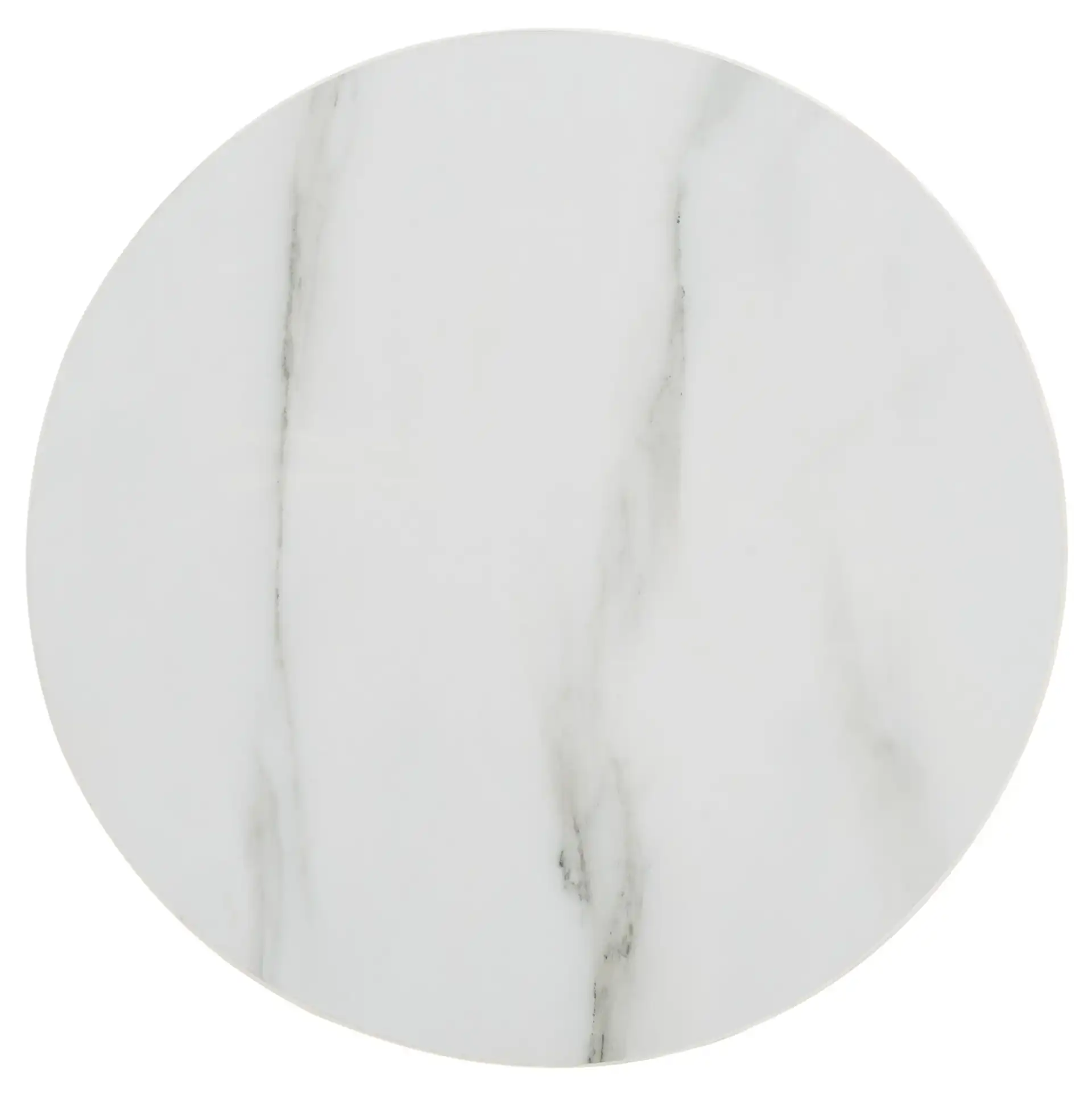 Helley Ceramic Accent Table in White Ceramic Faux Marble / Walnut, detail view