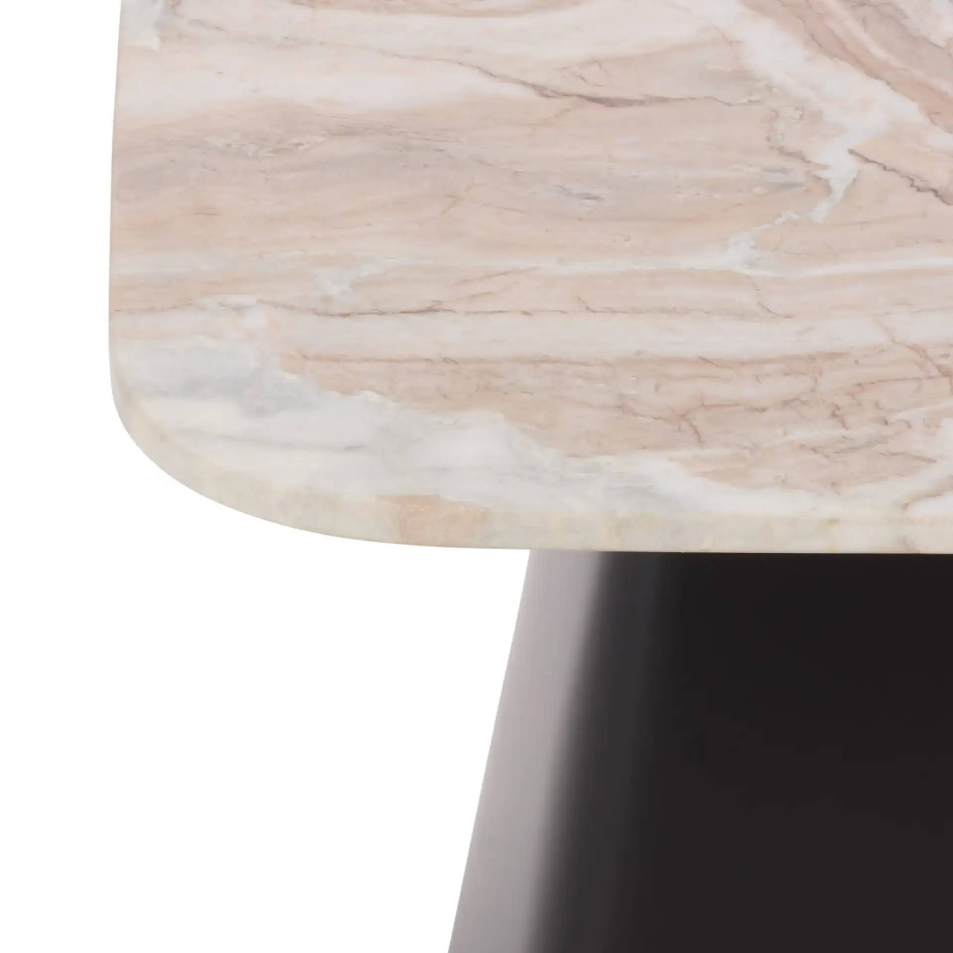 Tecia Marble Side Table in Brown / White / Black in a styled room