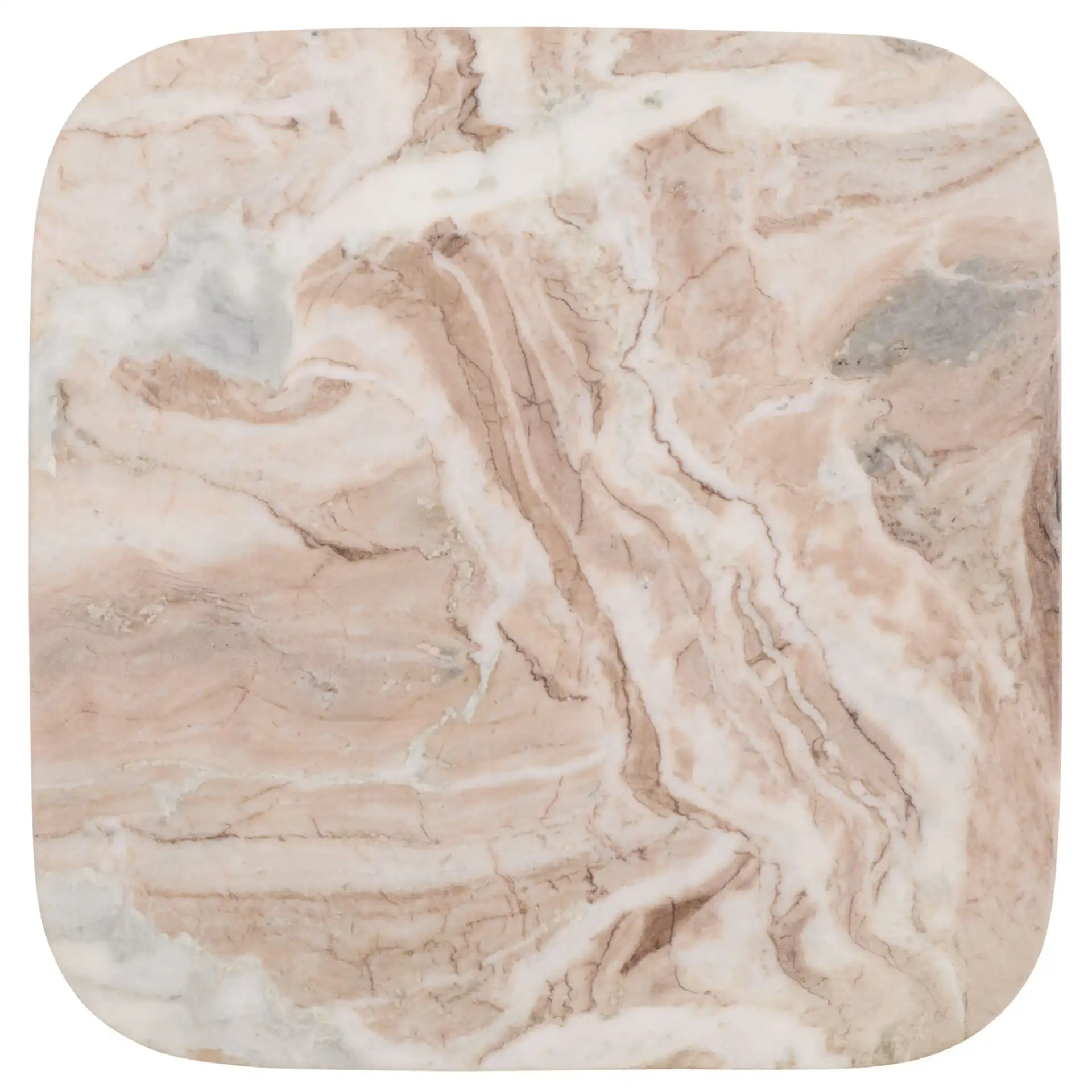 Tecia Marble Side Table in Brown / White / Black, detail view