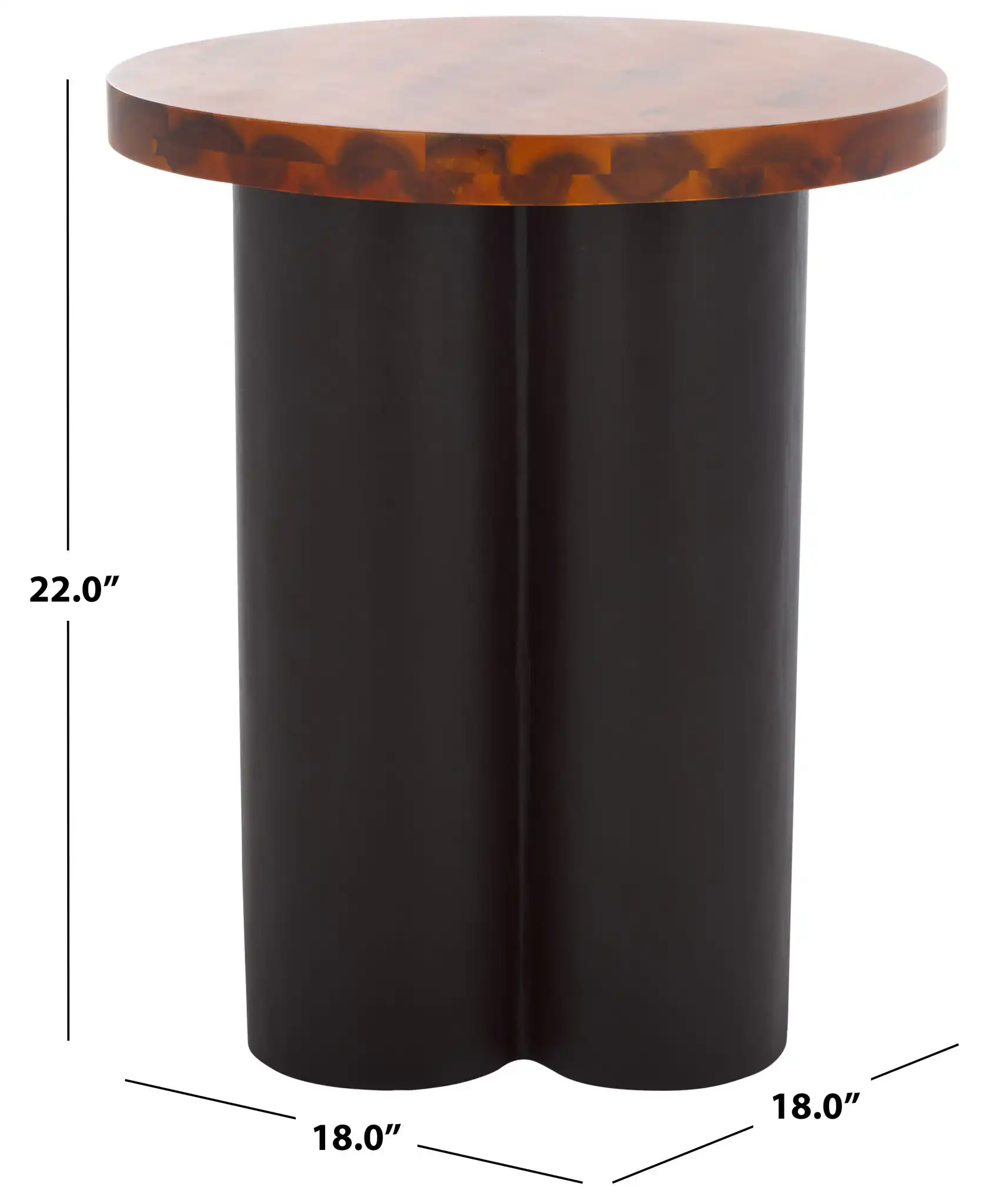Benvolio Accent Table in Natural / Charcoal, detail view