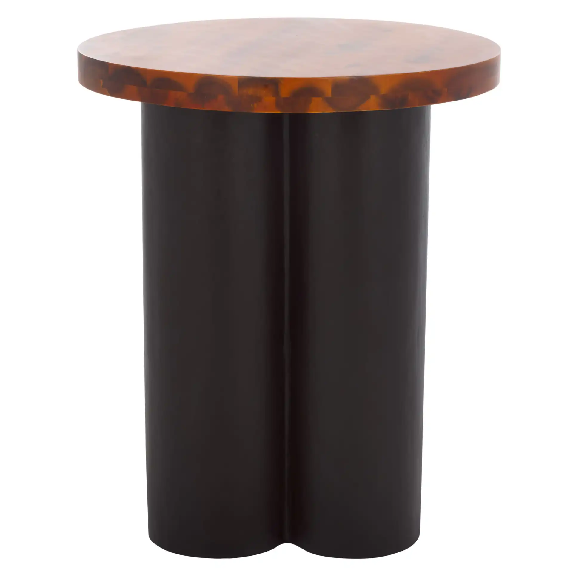 Benvolio Accent Table in Natural / Charcoal, detail view