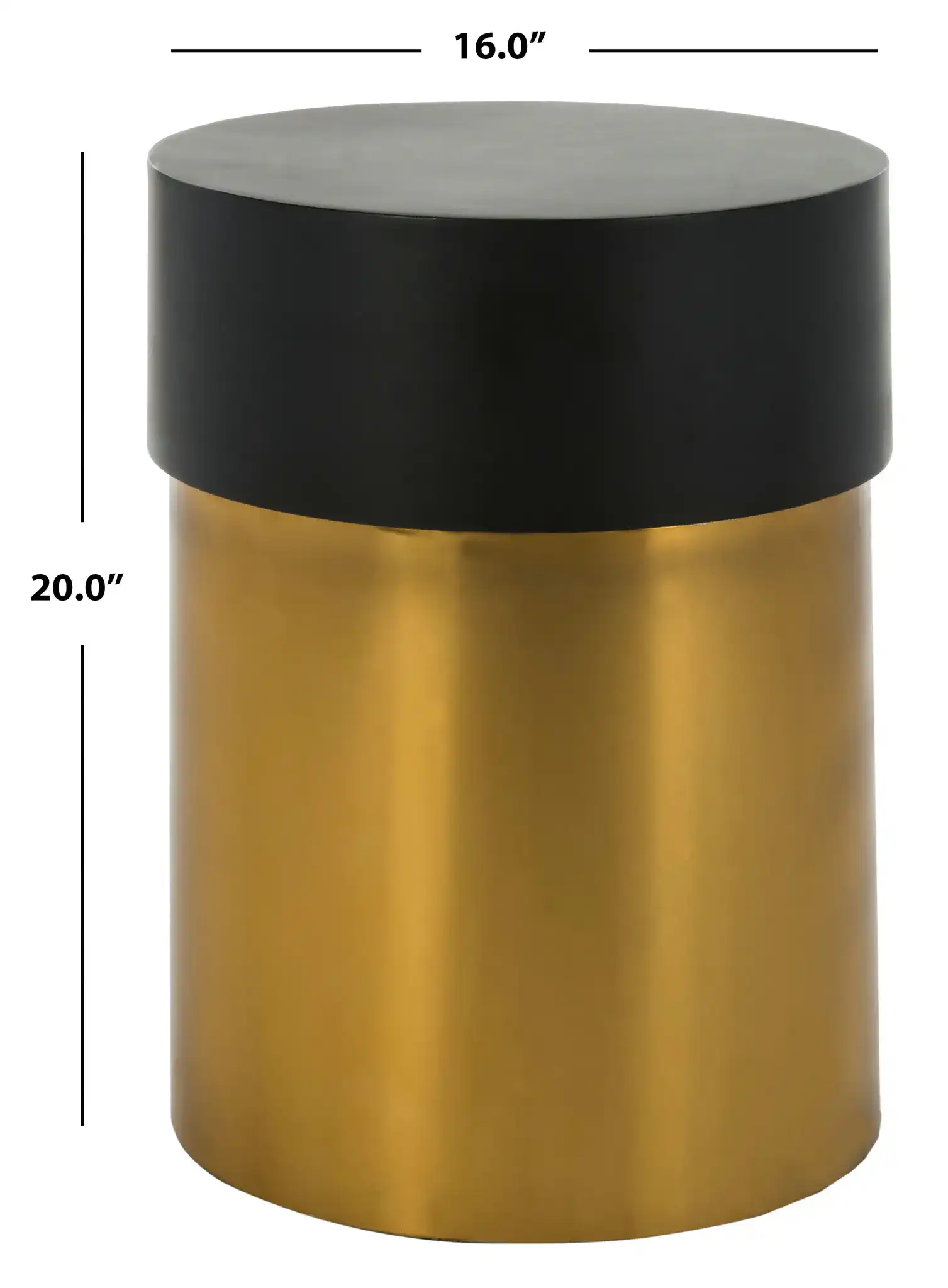 Solstice Round Side Table in Black / Gold, detail view