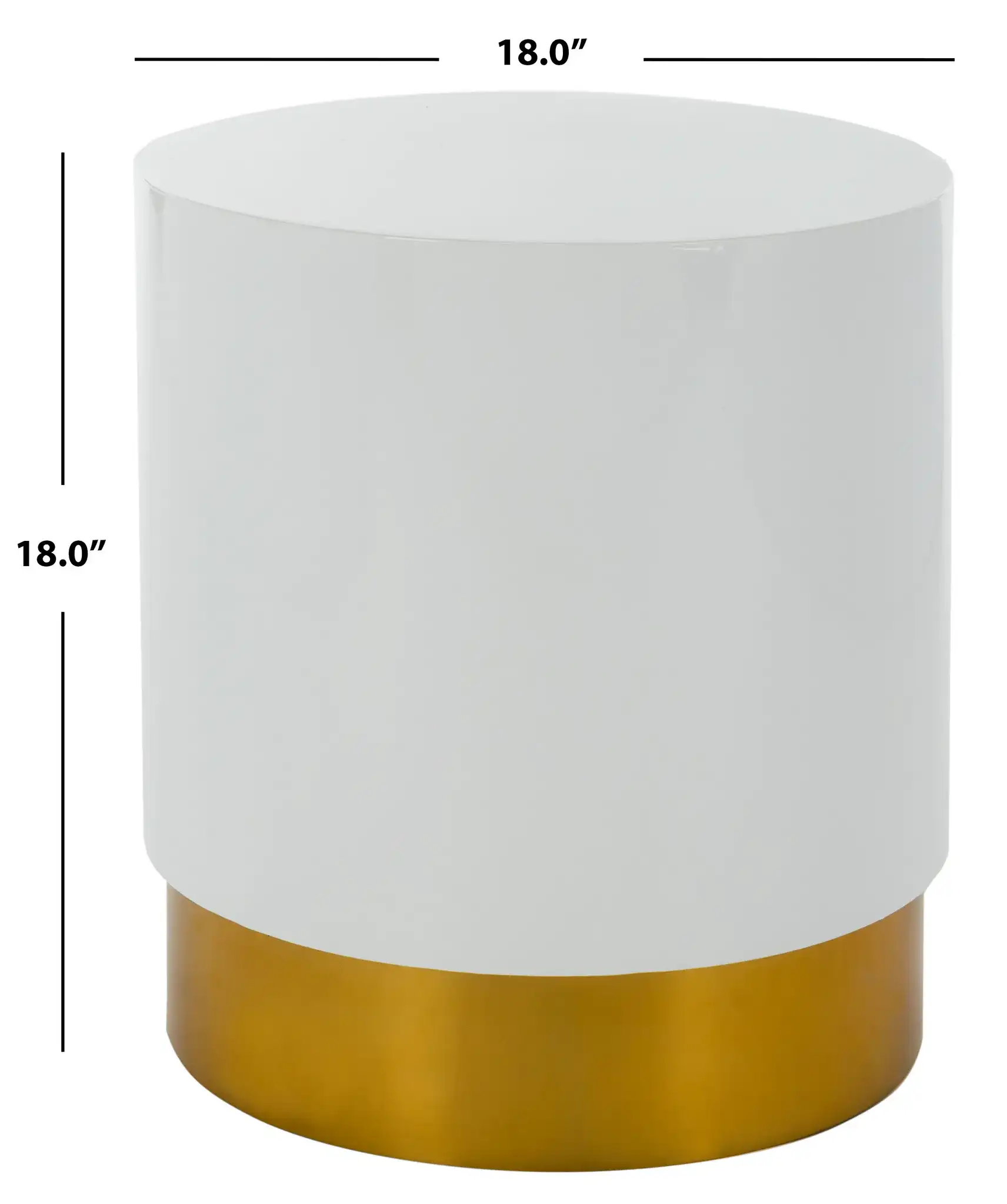 Angelo Round Side Table in White / Gold, detail view