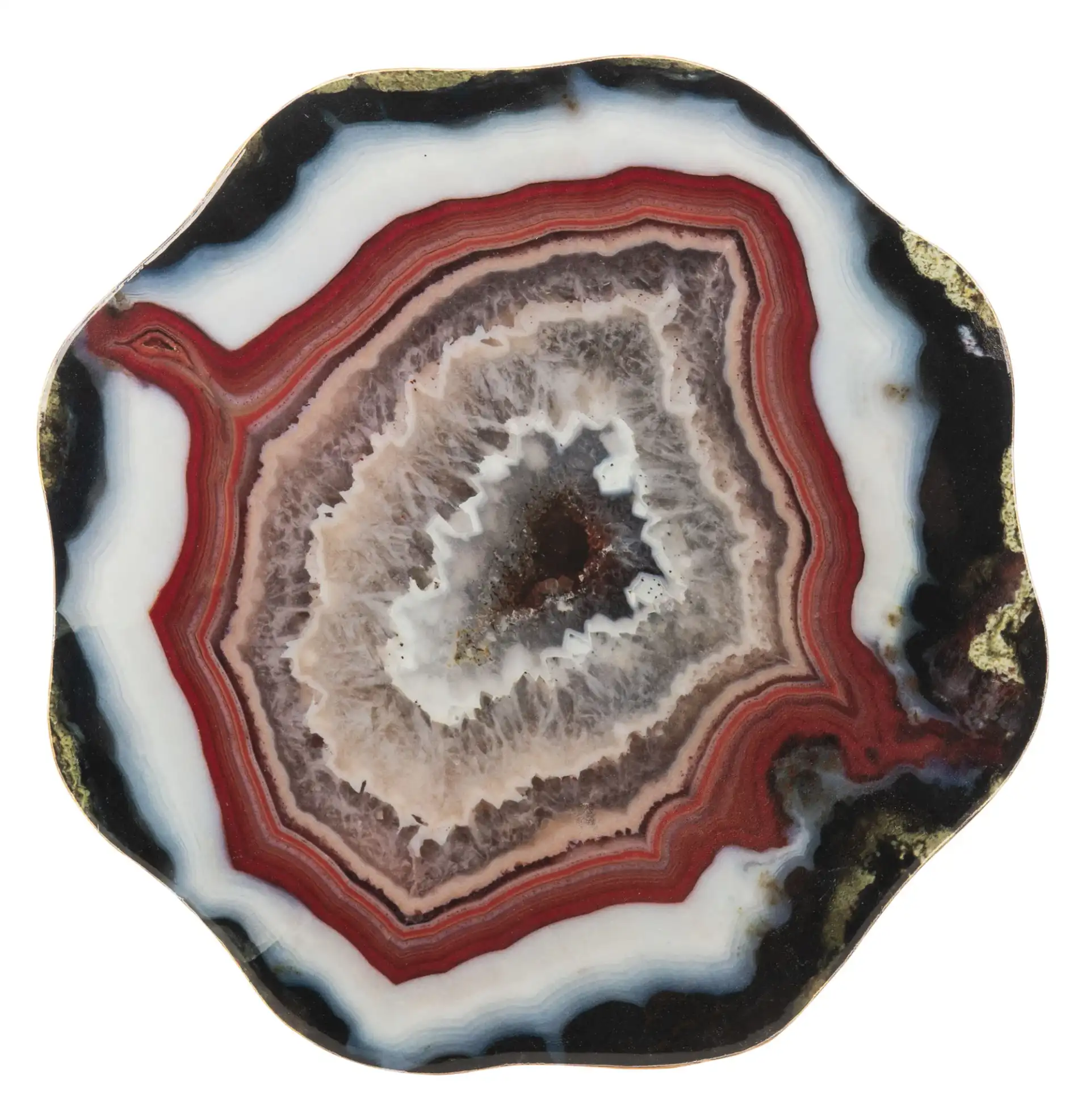 Celeste Faux Agate Side Table in Multi Blue / Gold, detail view