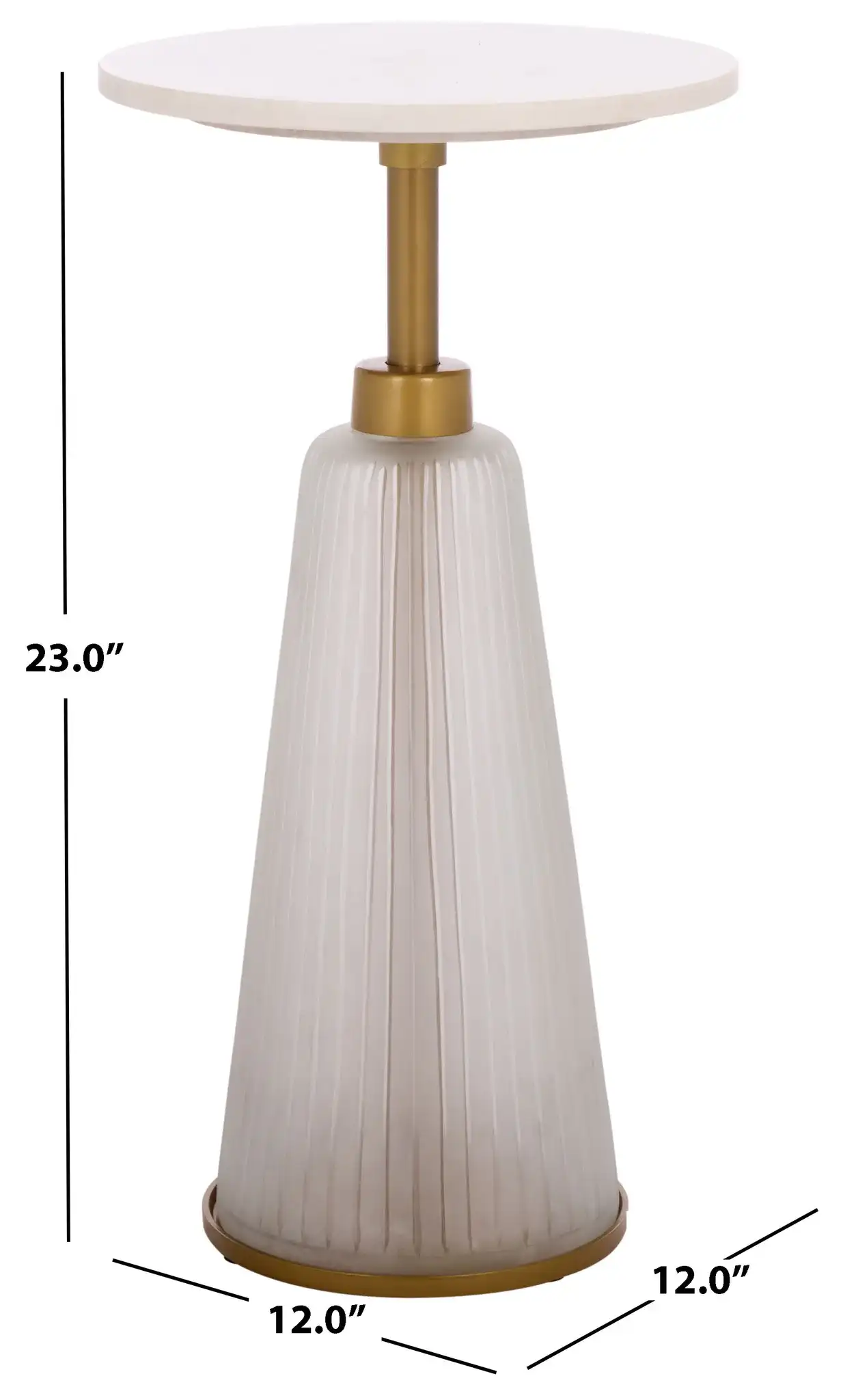 Paulon Side Table in Cream / White, detail view